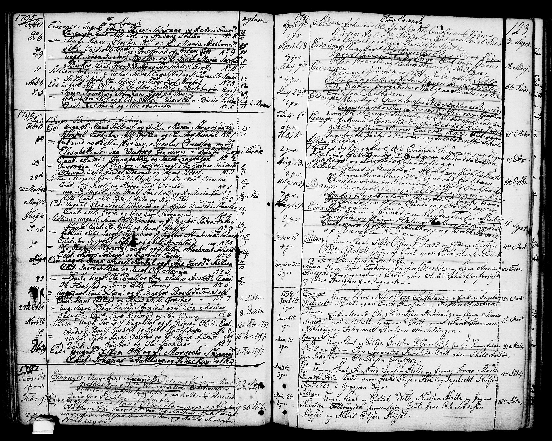Eidanger kirkebøker, SAKO/A-261/F/Fa/L0006: Parish register (official) no. 6, 1764-1814, p. 123