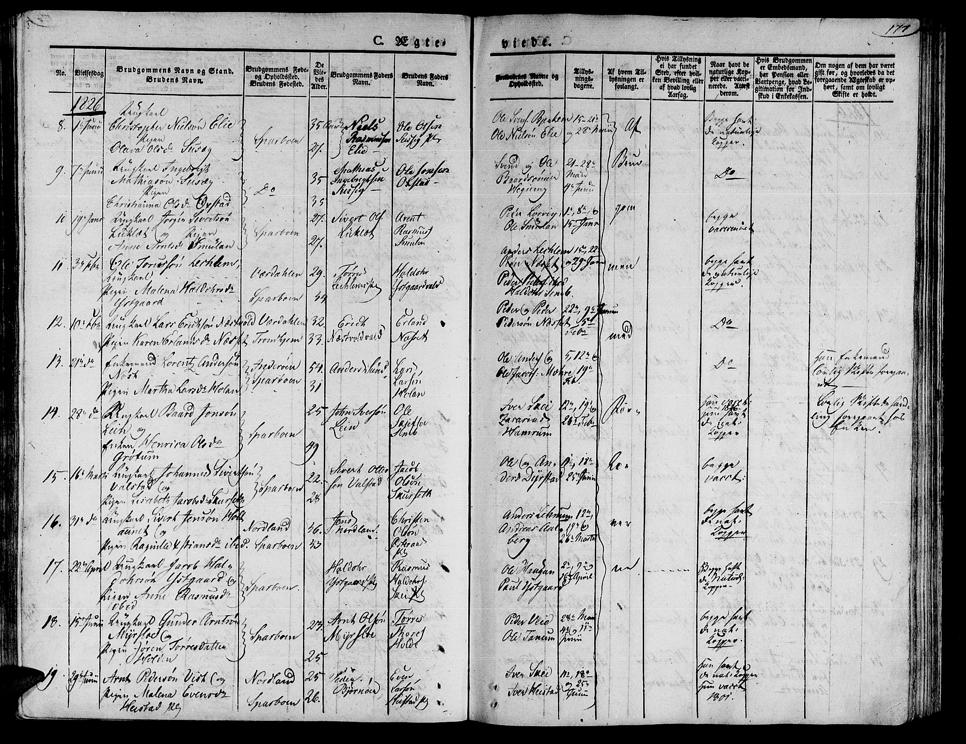 Ministerialprotokoller, klokkerbøker og fødselsregistre - Nord-Trøndelag, SAT/A-1458/735/L0336: Parish register (official) no. 735A05 /1, 1825-1835, p. 177