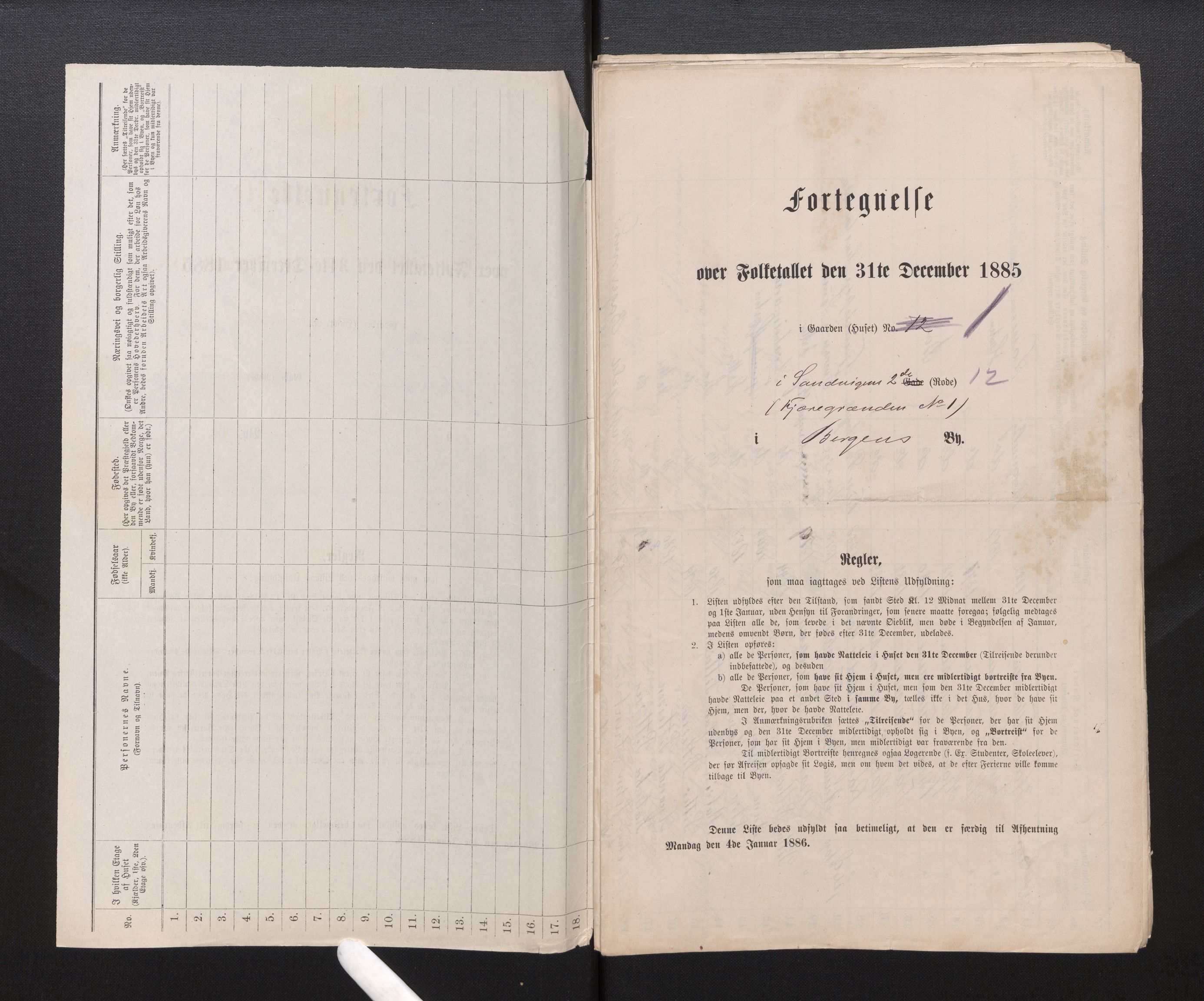 SAB, 1885 census for 1301 Bergen, 1885, p. 1295