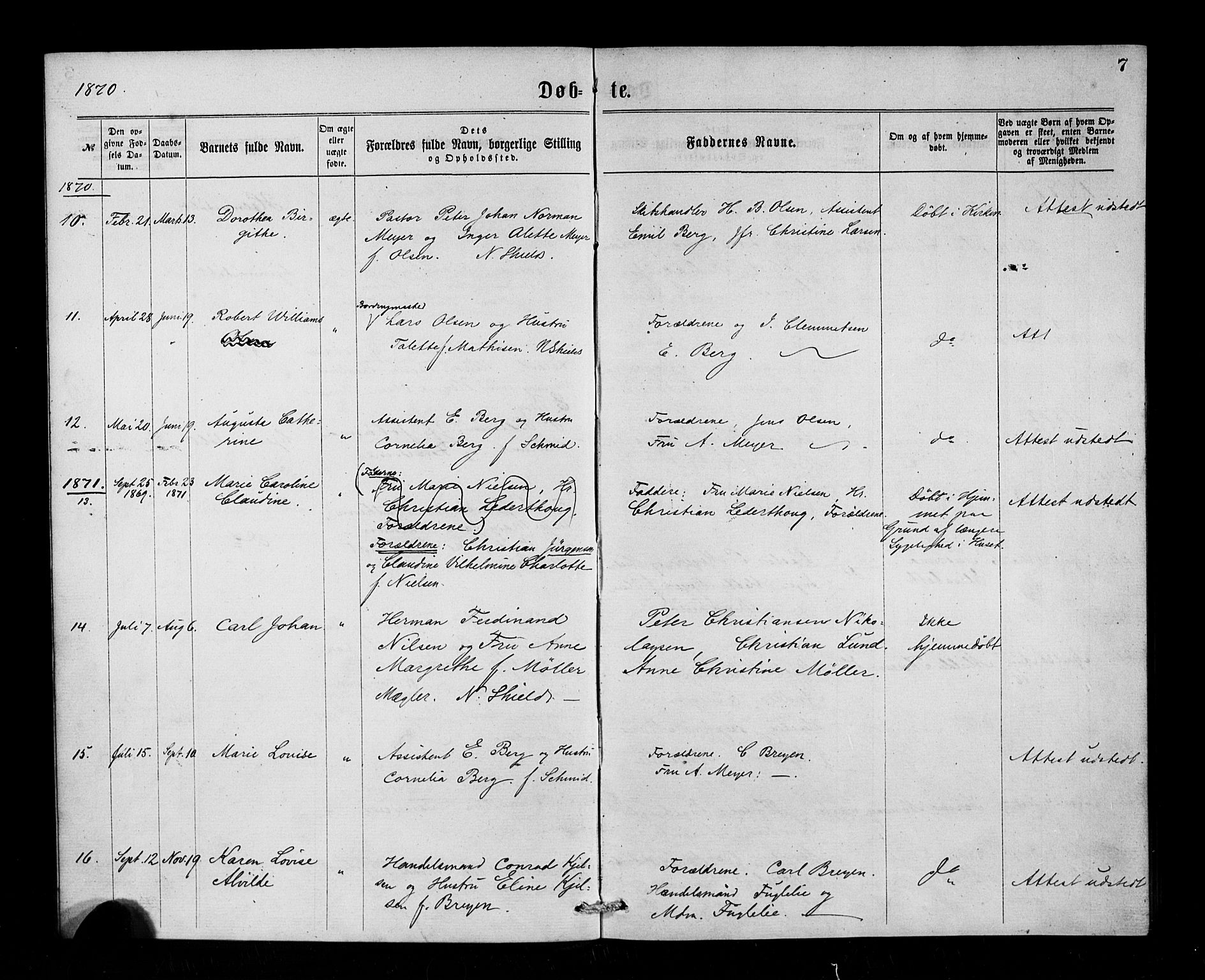 Den norske sjømannsmisjon i utlandet/Tyne-havnene (North Shields og New Castle), SAB/SAB/PA-0101/H/Ha/L0001: Parish register (official) no. A 1, 1865-1883, p. 7