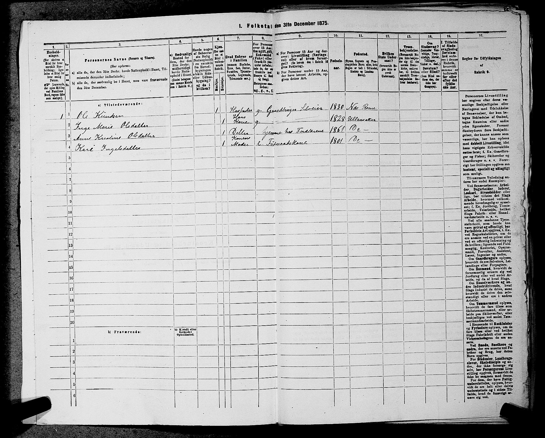 RA, 1875 census for 0235P Ullensaker, 1875, p. 1066