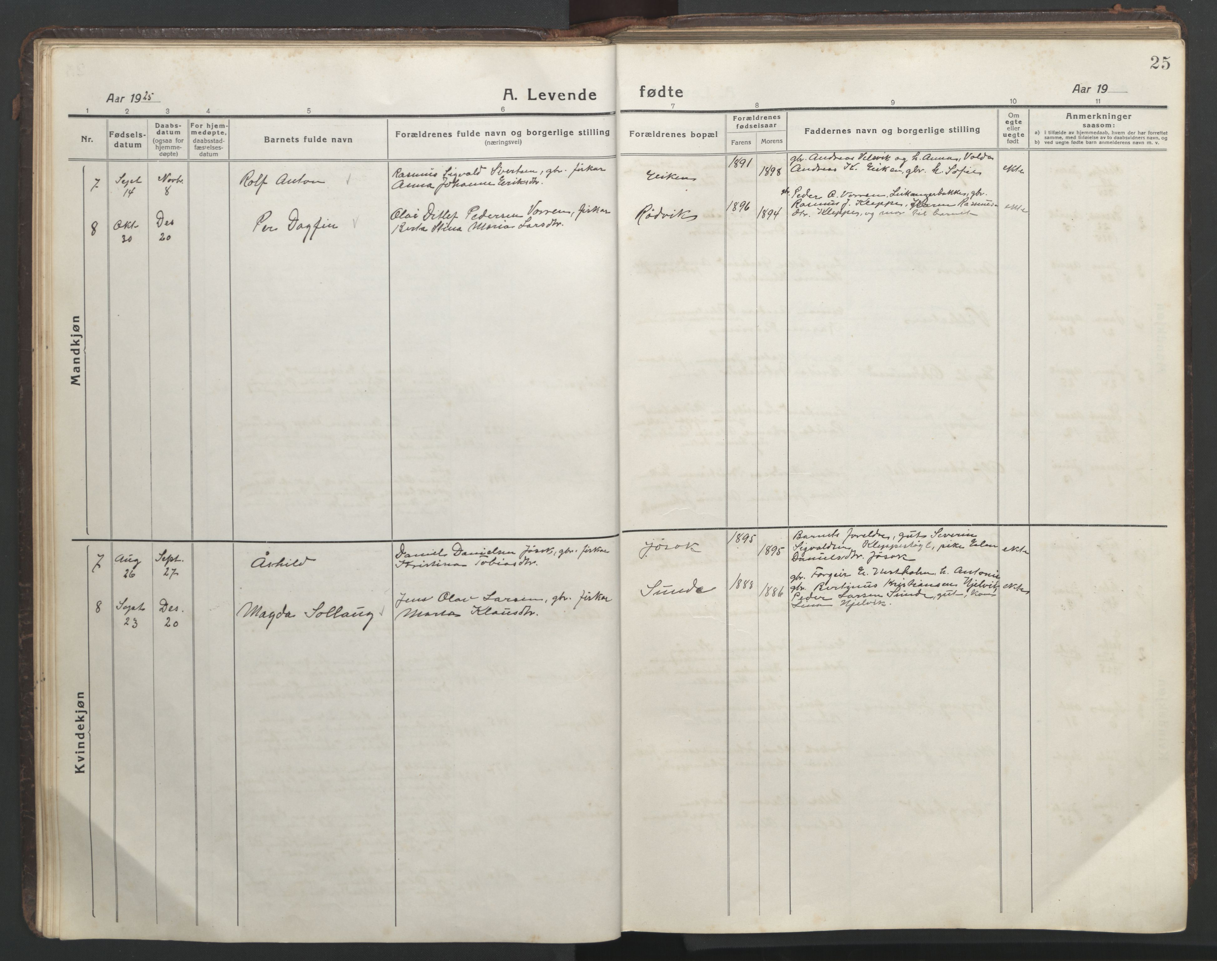 Ministerialprotokoller, klokkerbøker og fødselsregistre - Møre og Romsdal, AV/SAT-A-1454/508/L0099: Parish register (copy) no. 508C03, 1917-1947, p. 25