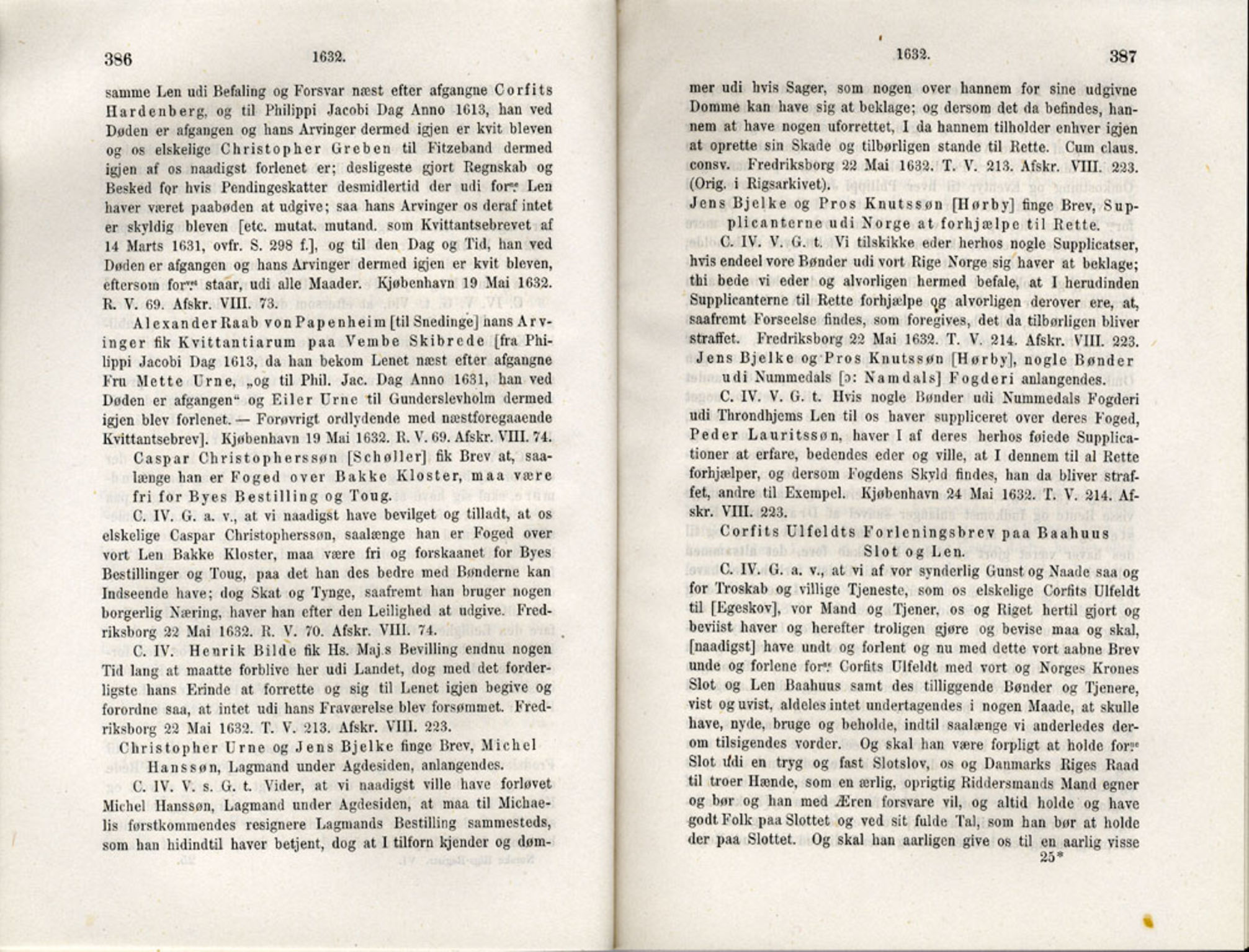 Publikasjoner utgitt av Det Norske Historiske Kildeskriftfond, PUBL/-/-/-: Norske Rigs-Registranter, bind 6, 1628-1634, p. 386-387