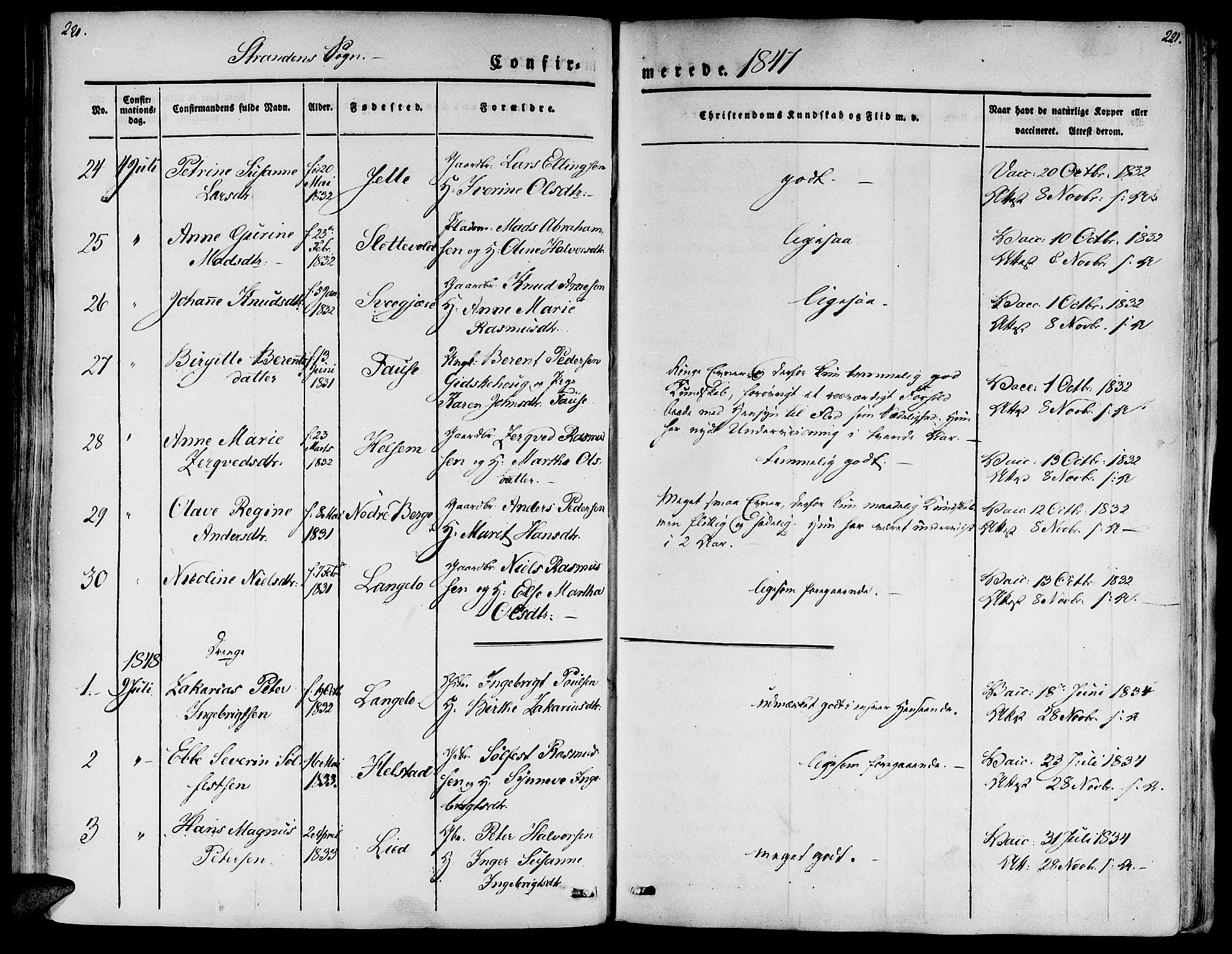 Ministerialprotokoller, klokkerbøker og fødselsregistre - Møre og Romsdal, AV/SAT-A-1454/520/L0274: Parish register (official) no. 520A04, 1827-1864, p. 220-221