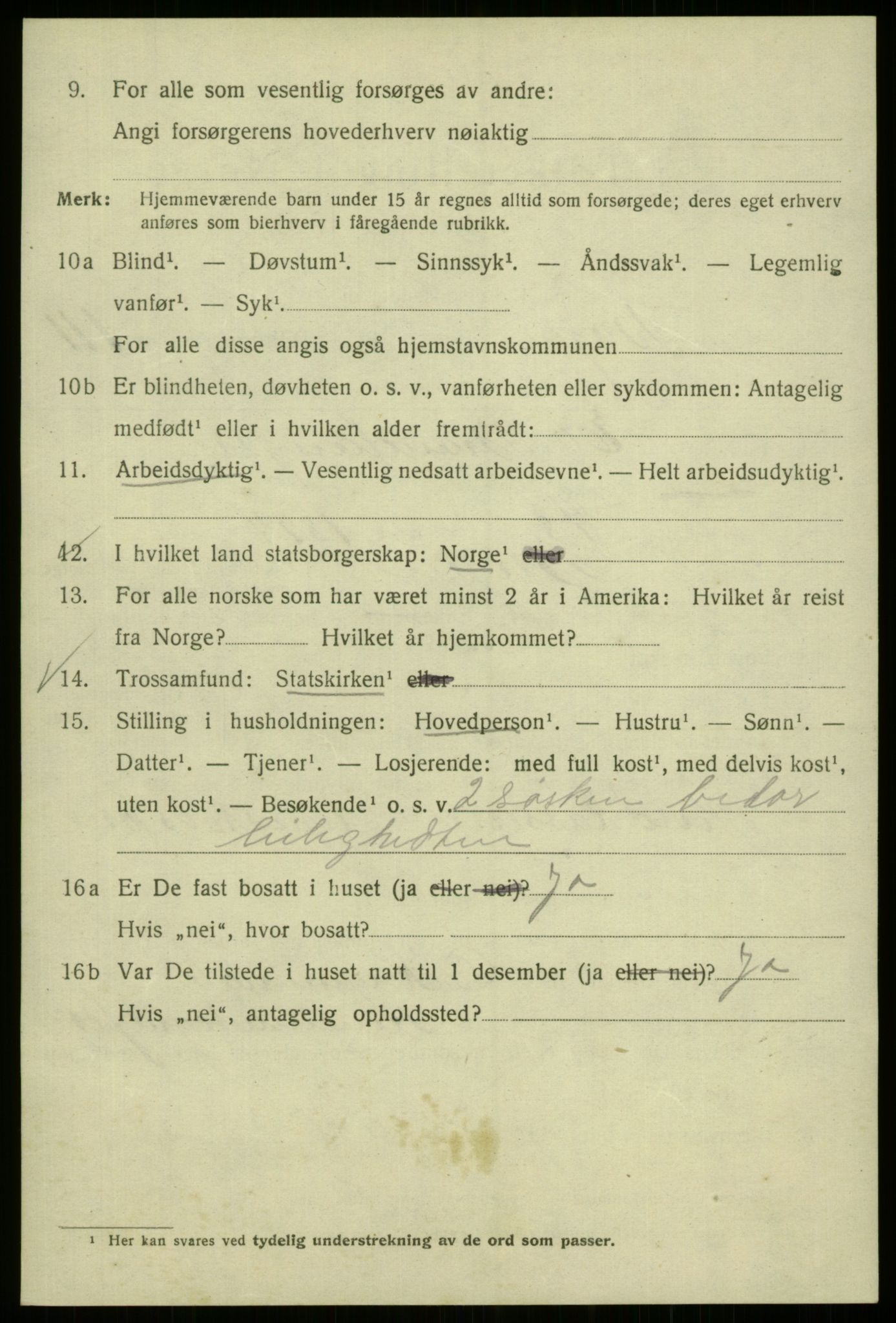 SAB, 1920 census for Bergen, 1920, p. 191506