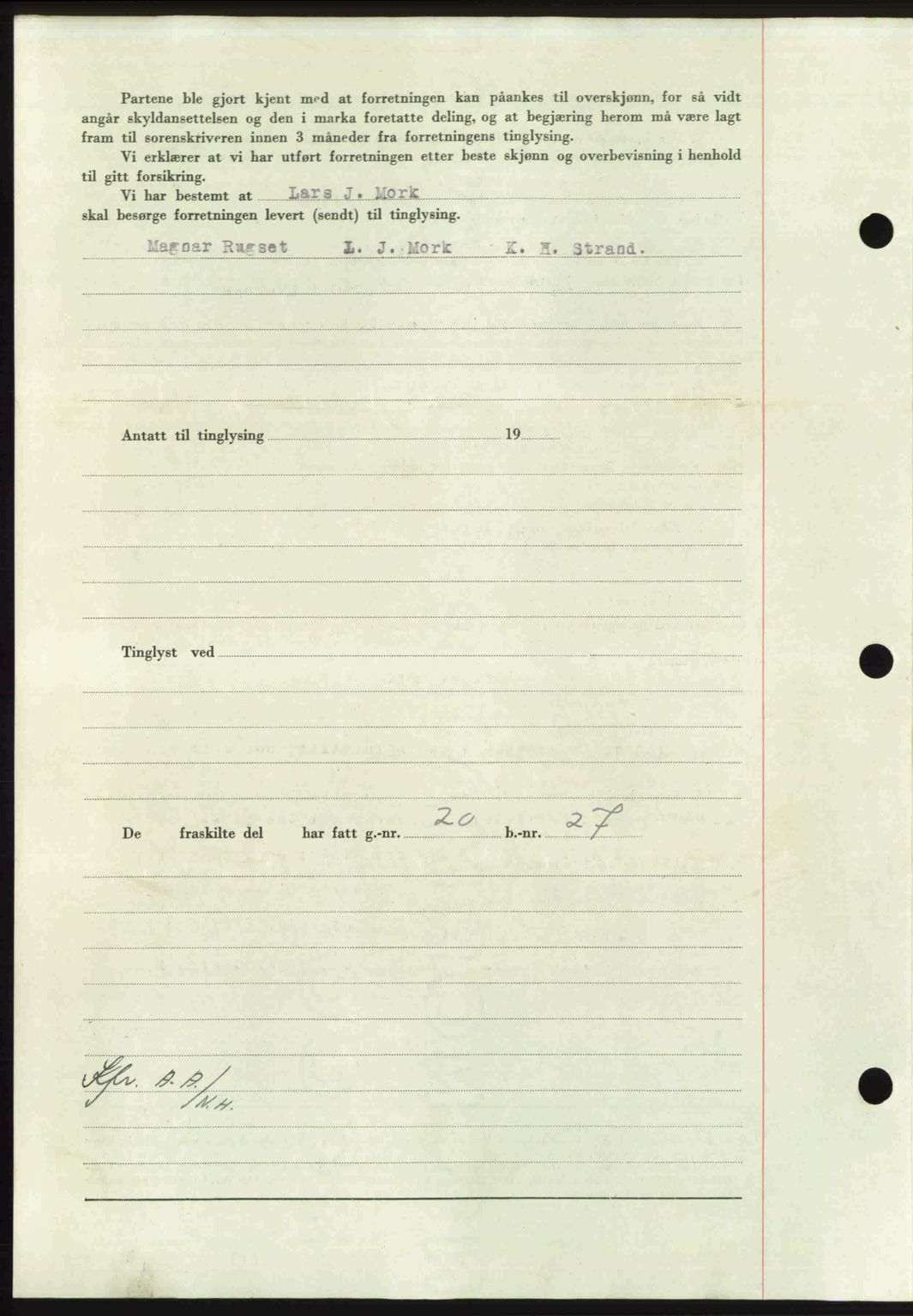 Nordmøre sorenskriveri, AV/SAT-A-4132/1/2/2Ca: Mortgage book no. A102, 1946-1946, Diary no: : 1640/1946