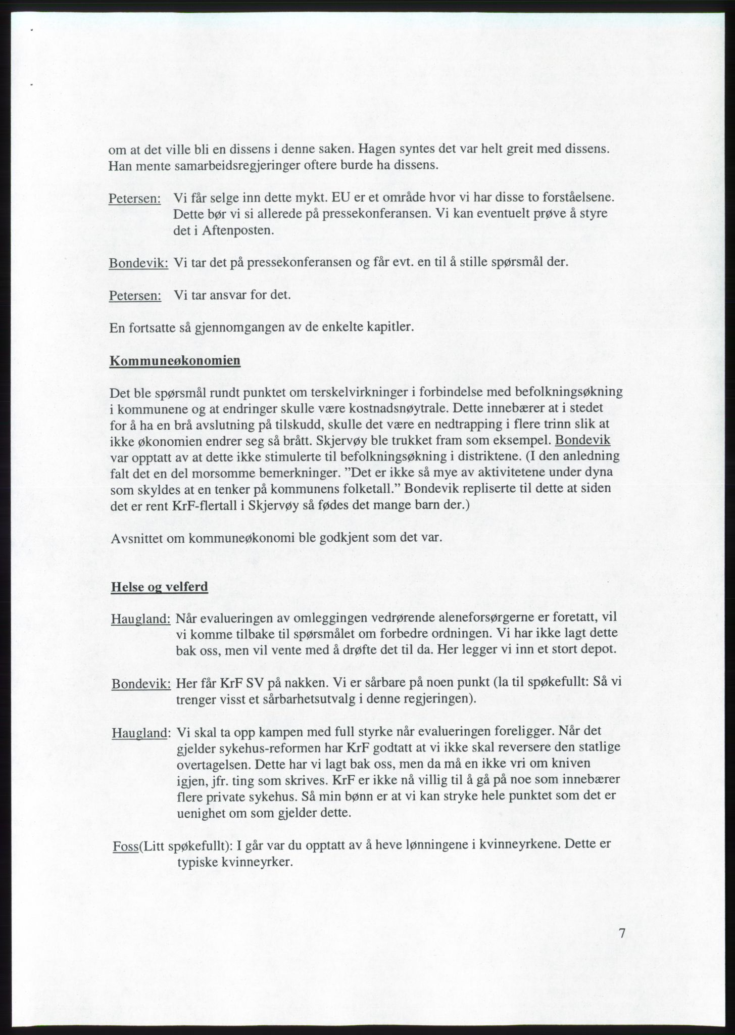 Forhandlingsmøtene 2001 mellom Høyre, Kristelig Folkeparti og Venstre om dannelse av regjering, AV/RA-PA-1395/A/L0001: Forhandlingsprotokoll med vedlegg, 2001, p. 36