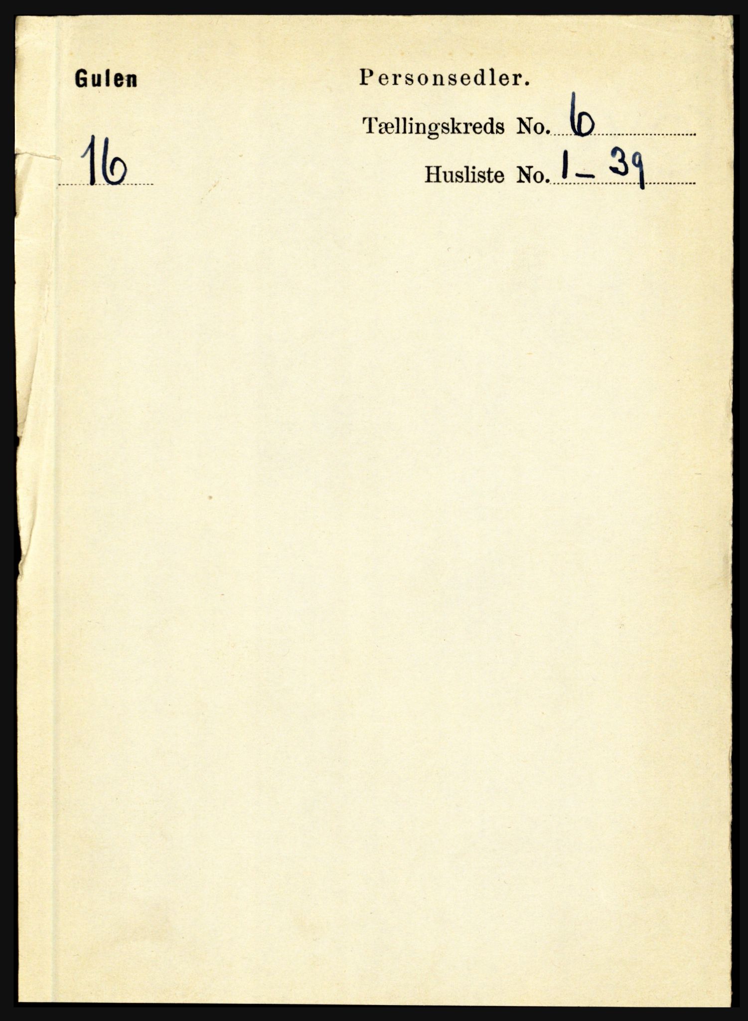 RA, 1891 census for 1411 Gulen, 1891, p. 1929