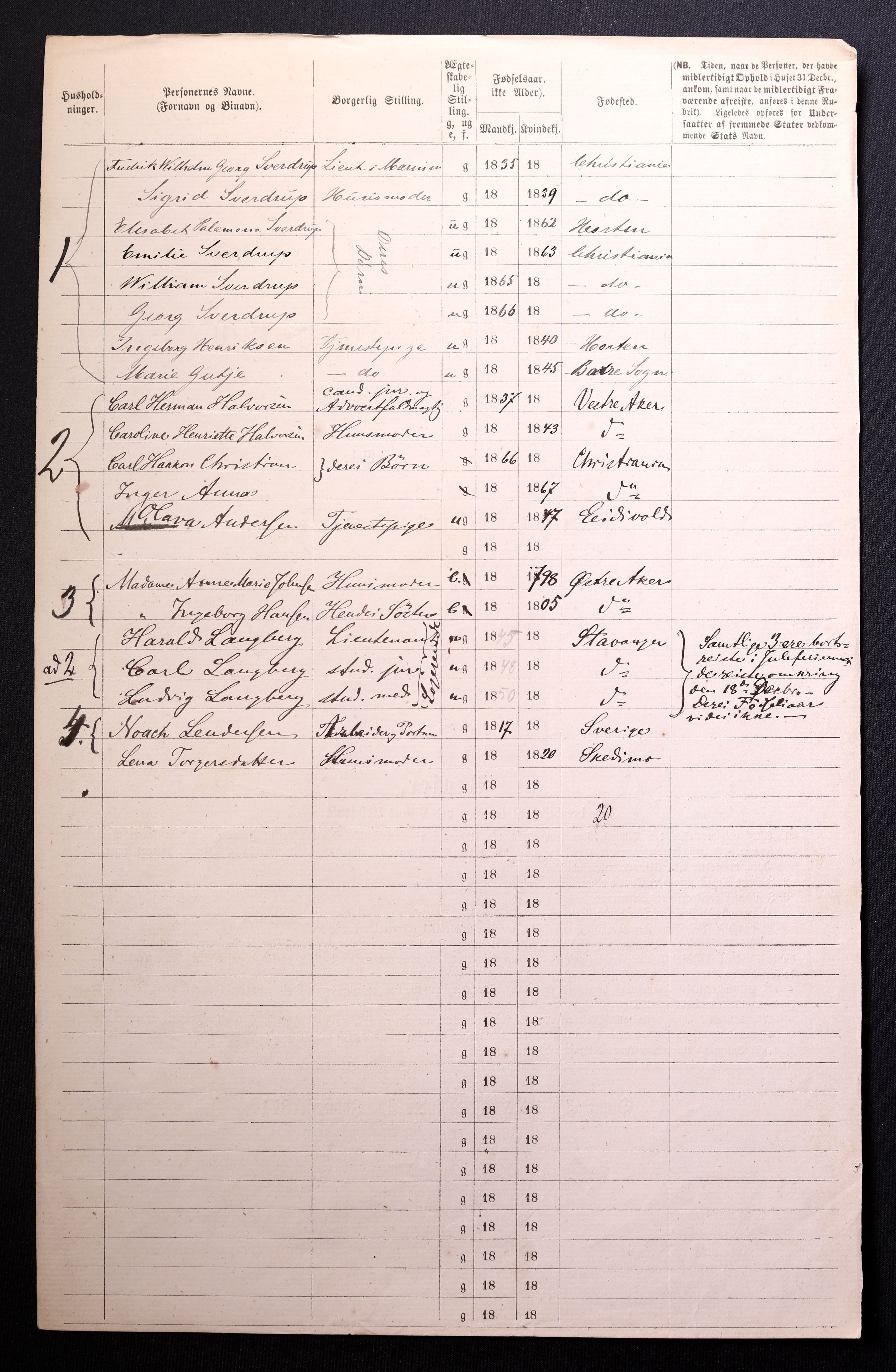 RA, 1870 census for 0301 Kristiania, 1870, p. 1551