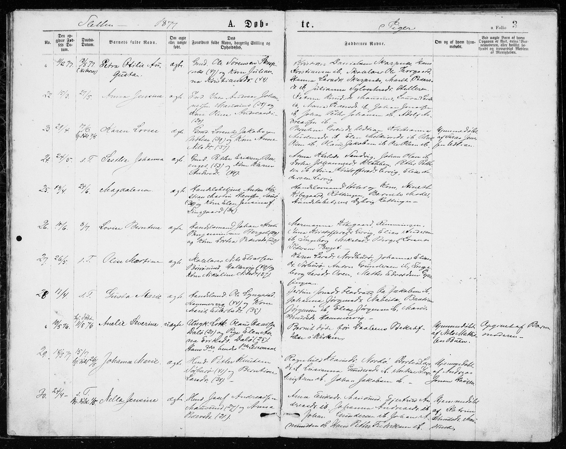 Ministerialprotokoller, klokkerbøker og fødselsregistre - Sør-Trøndelag, SAT/A-1456/640/L0577: Parish register (official) no. 640A02, 1877-1878, p. 3