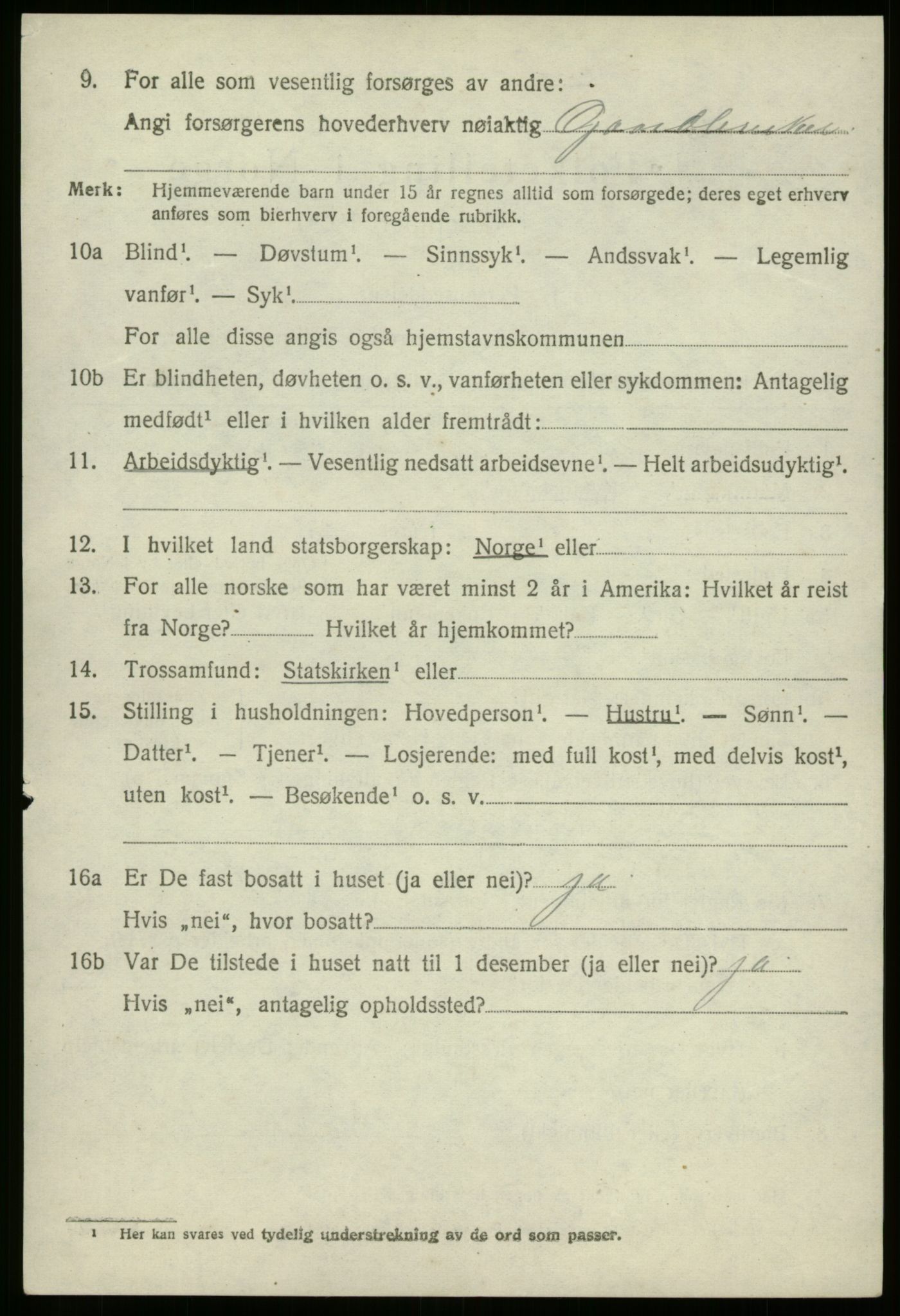 SAB, 1920 census for Gloppen, 1920, p. 6071