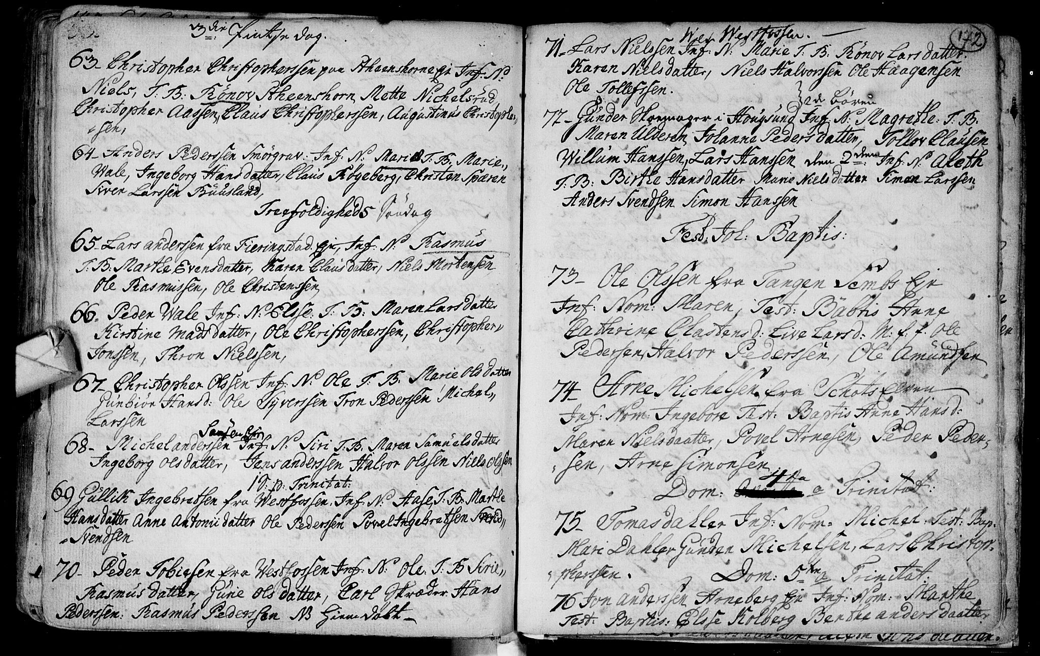 Eiker kirkebøker, SAKO/A-4/F/Fa/L0003: Parish register (official) no. I 3, 1724-1753, p. 172