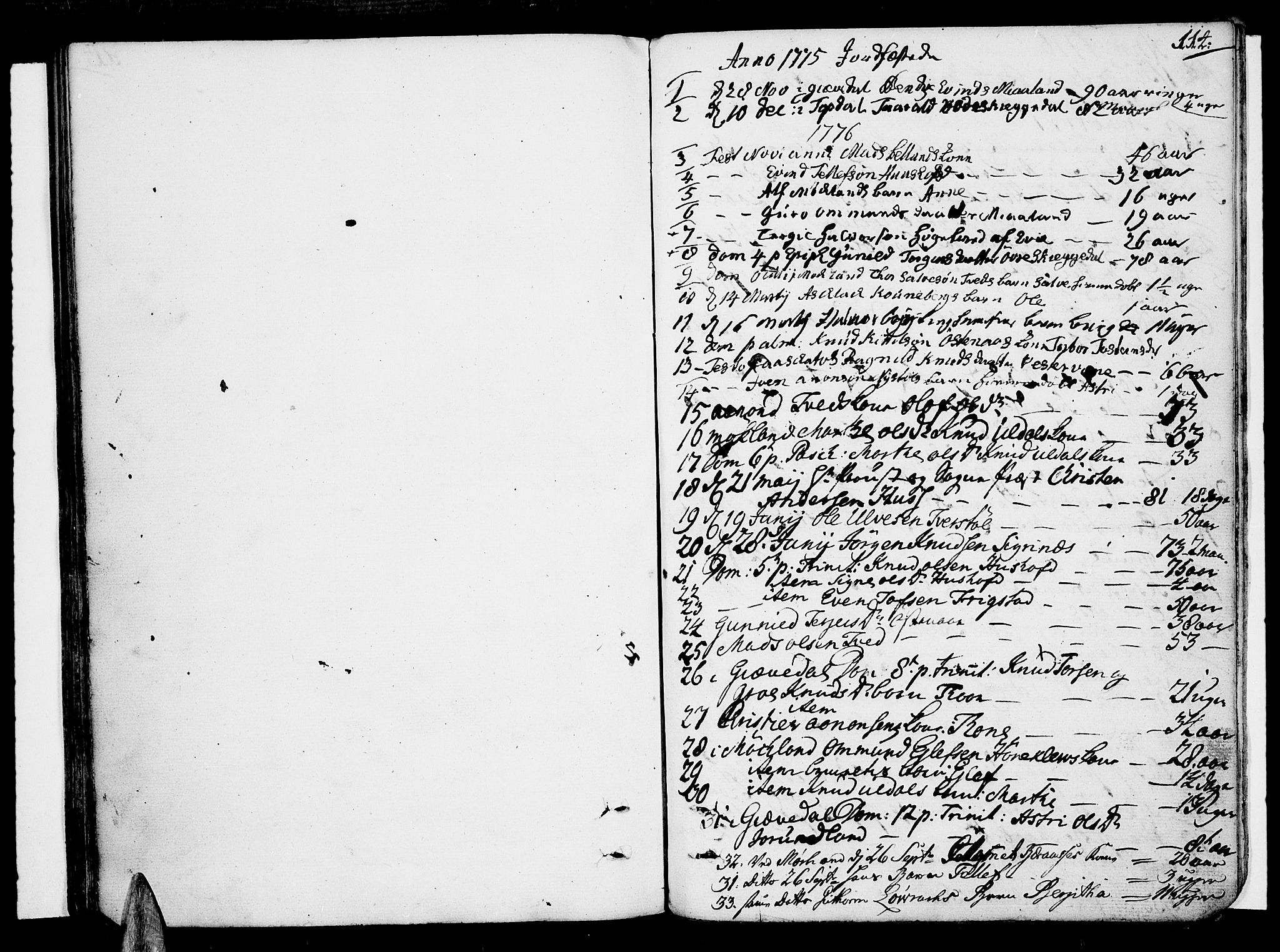 Åmli sokneprestkontor, SAK/1111-0050/F/Fa/Fac/L0004: Parish register (official) no. A 4, 1775-1796, p. 114