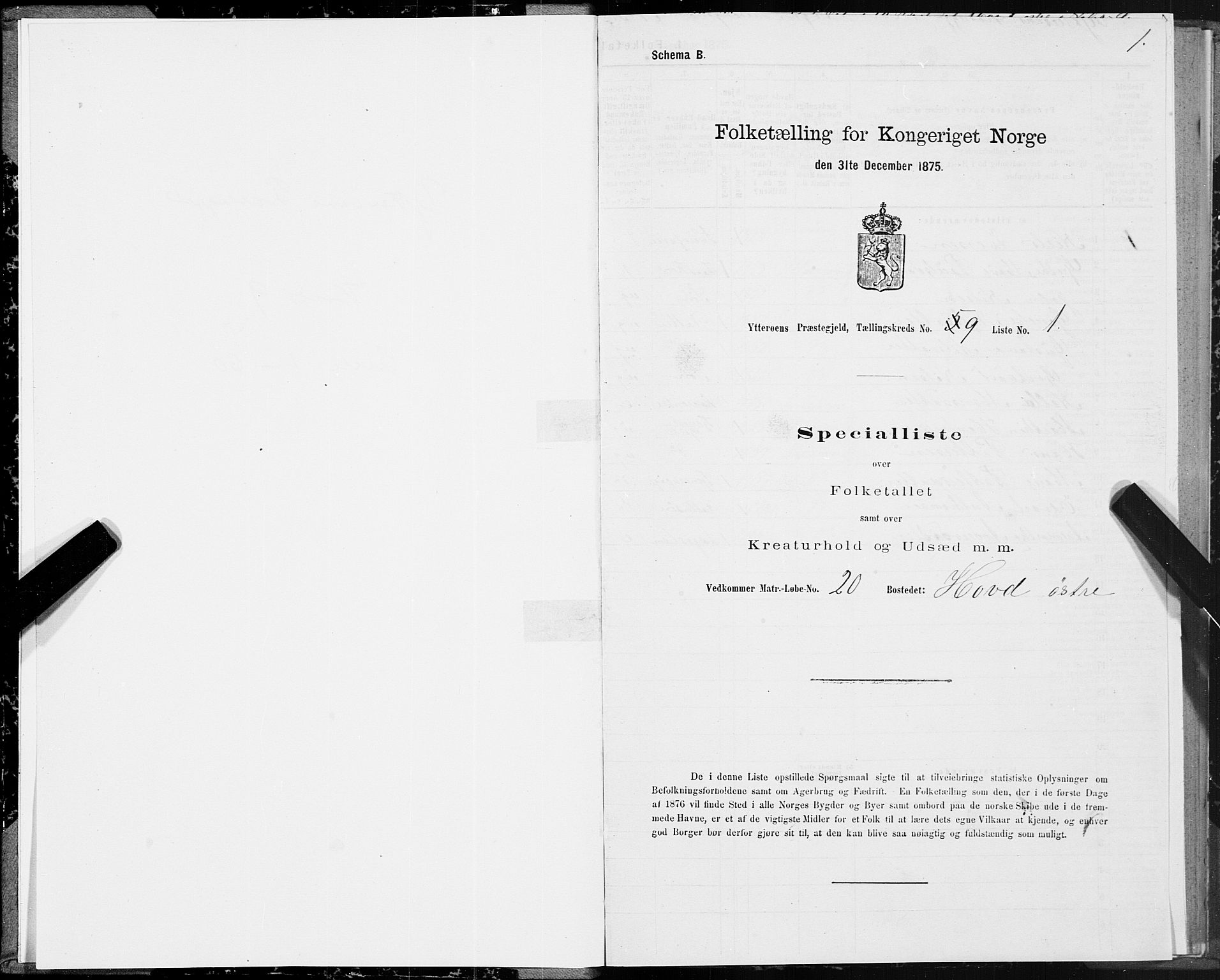 SAT, 1875 census for 1722P Ytterøy, 1875, p. 5001