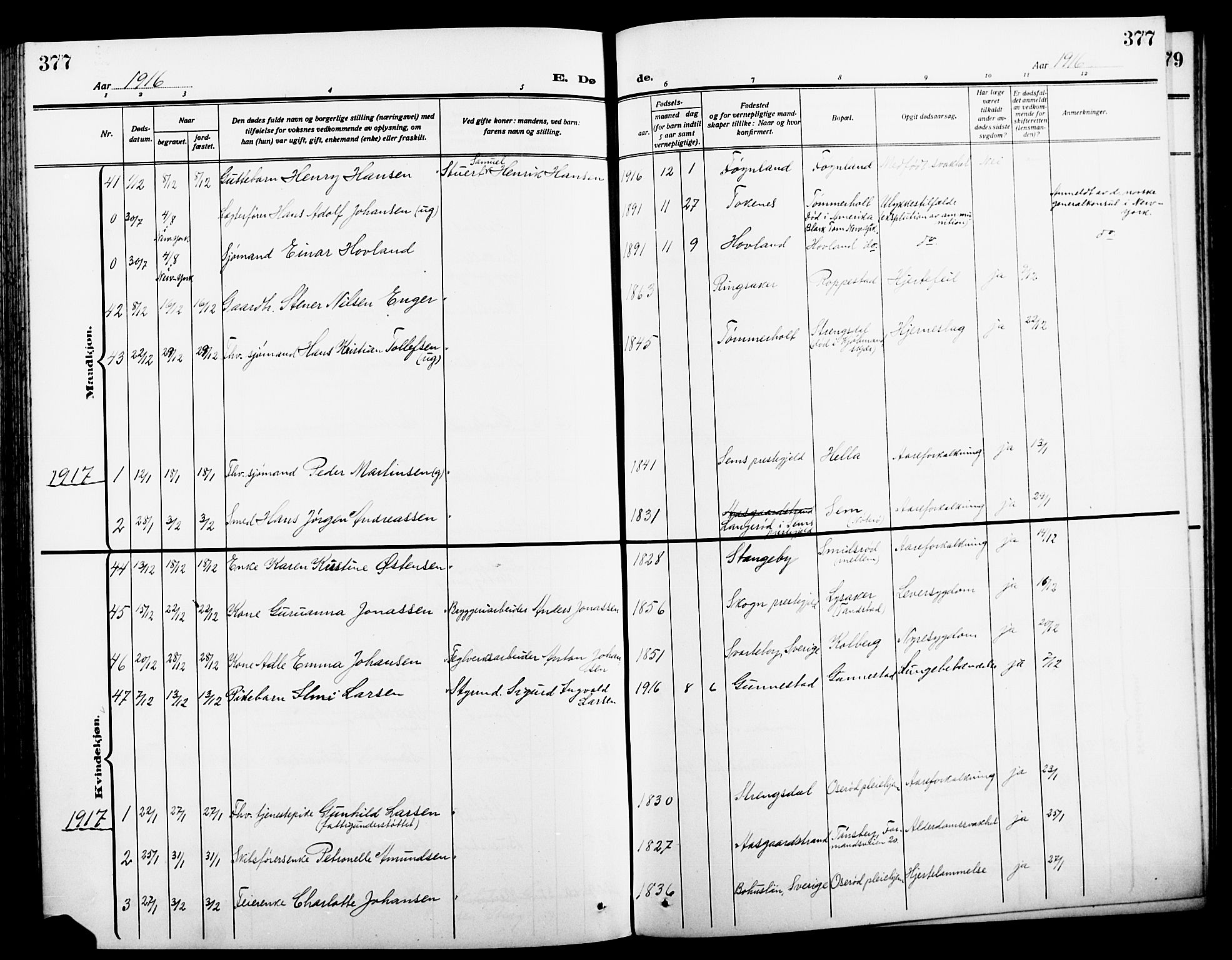 Nøtterøy kirkebøker, AV/SAKO-A-354/G/Ga/L0005: Parish register (copy) no. I 5, 1910-1924, p. 377