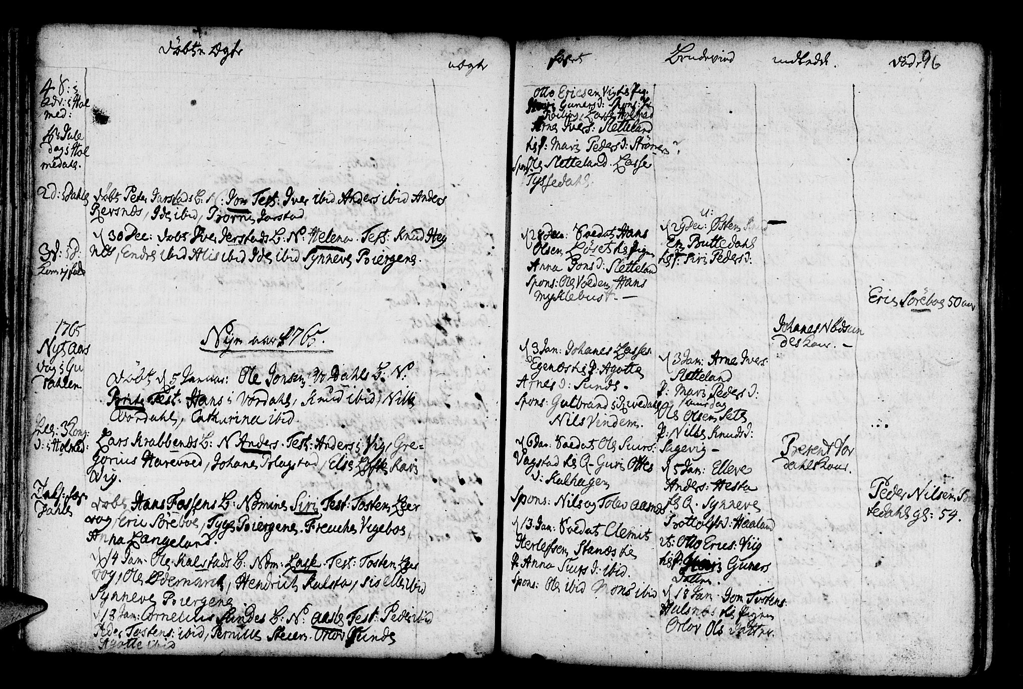 Fjaler sokneprestembete, SAB/A-79801/H/Haa/Haaa/L0001: Parish register (official) no. A 1, 1755-1778, p. 96
