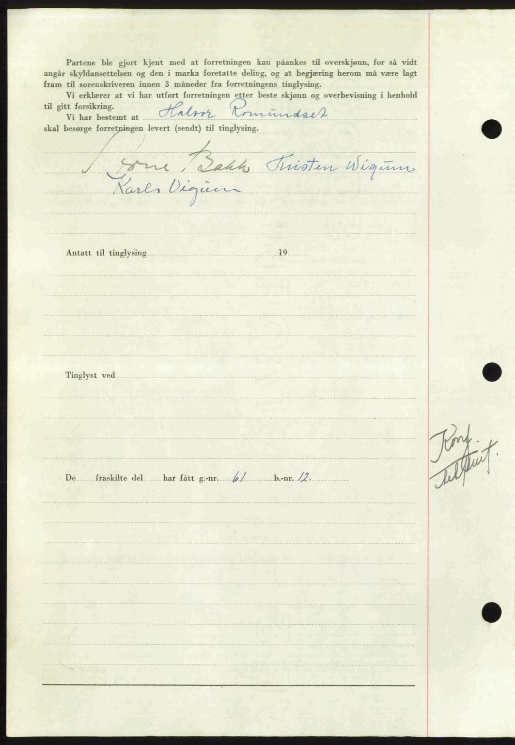 Nordmøre sorenskriveri, AV/SAT-A-4132/1/2/2Ca: Mortgage book no. A116, 1950-1950, Diary no: : 3060/1950