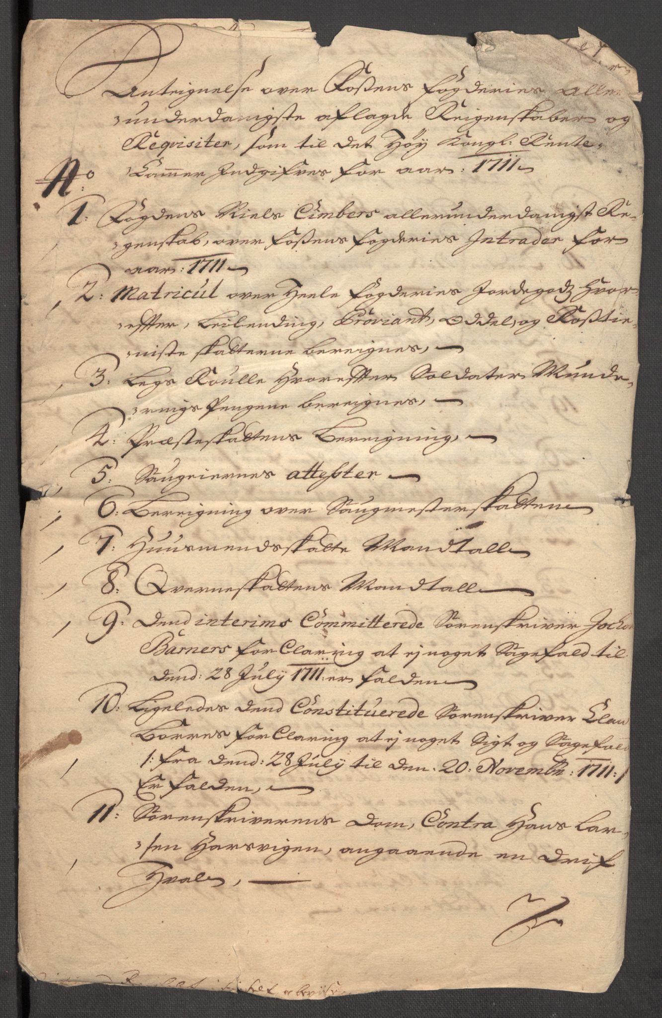 Rentekammeret inntil 1814, Reviderte regnskaper, Fogderegnskap, AV/RA-EA-4092/R57/L3860: Fogderegnskap Fosen, 1711, p. 20