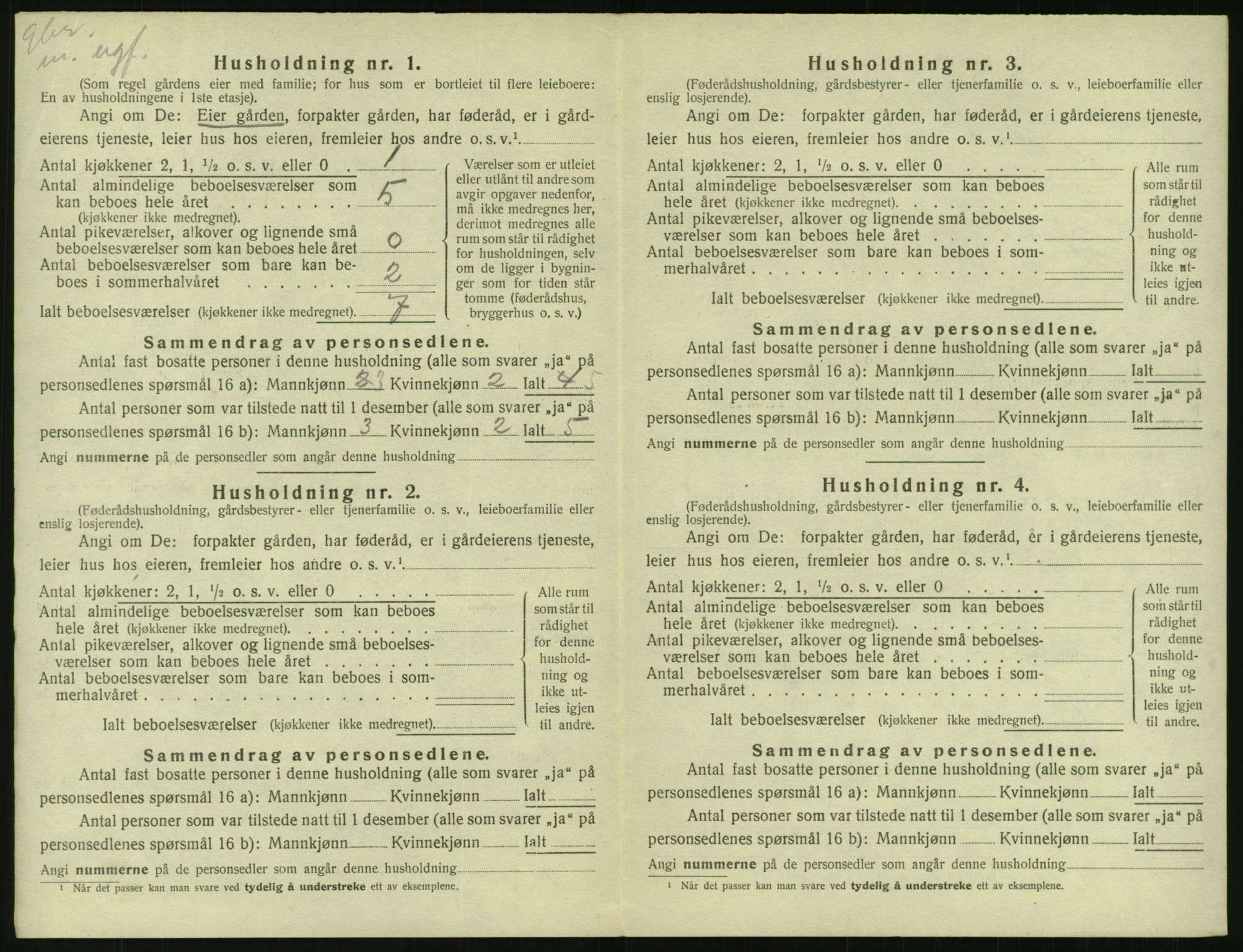 SAK, 1920 census for Gjøvdal, 1920, p. 25