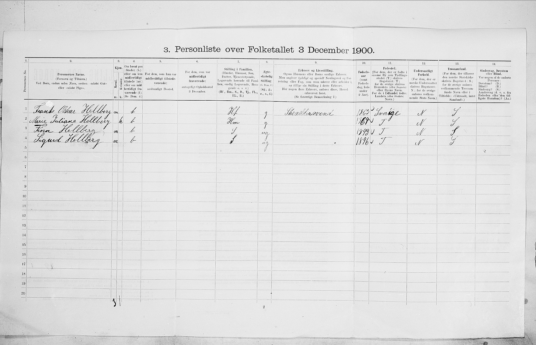 SAO, 1900 census for Kristiania, 1900, p. 77180