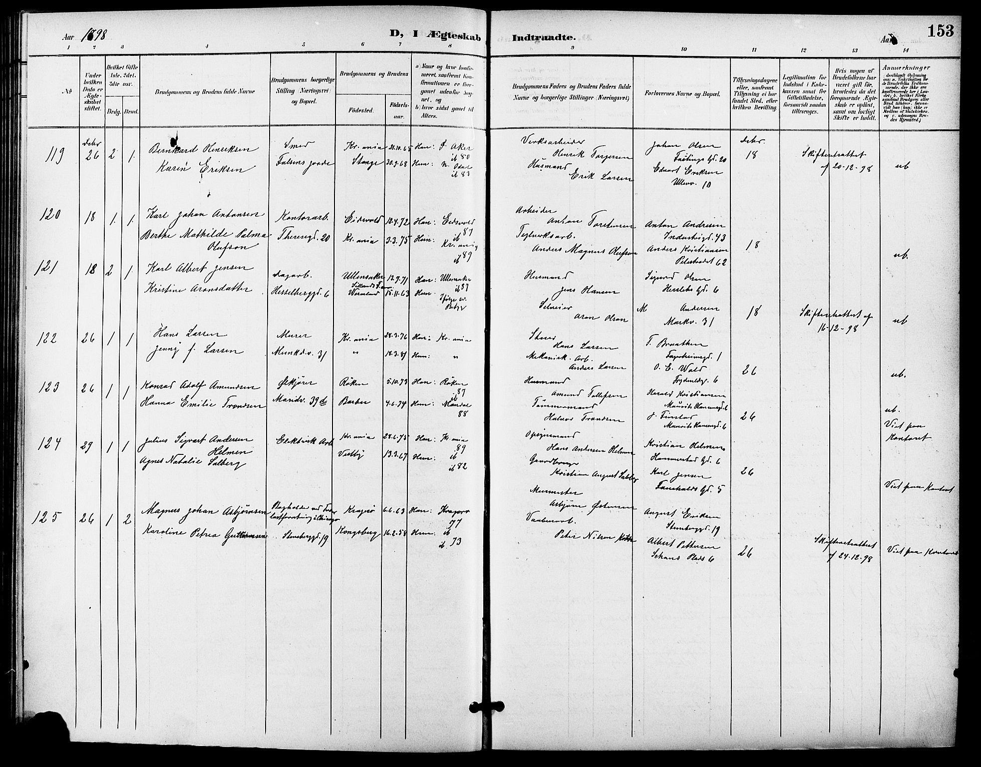 Gamle Aker prestekontor Kirkebøker, SAO/A-10617a/F/L0012: Parish register (official) no. 12, 1898-1910, p. 153