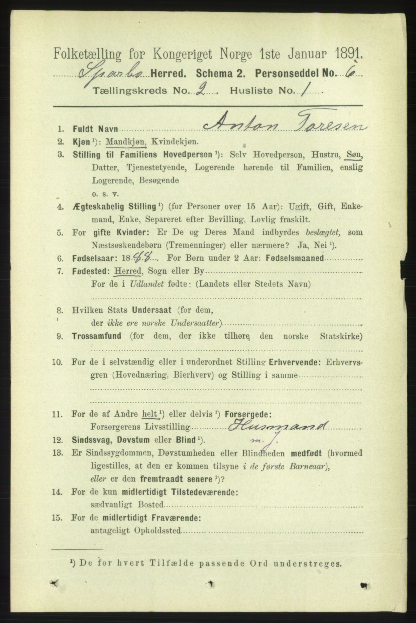 RA, 1891 census for 1731 Sparbu, 1891, p. 677