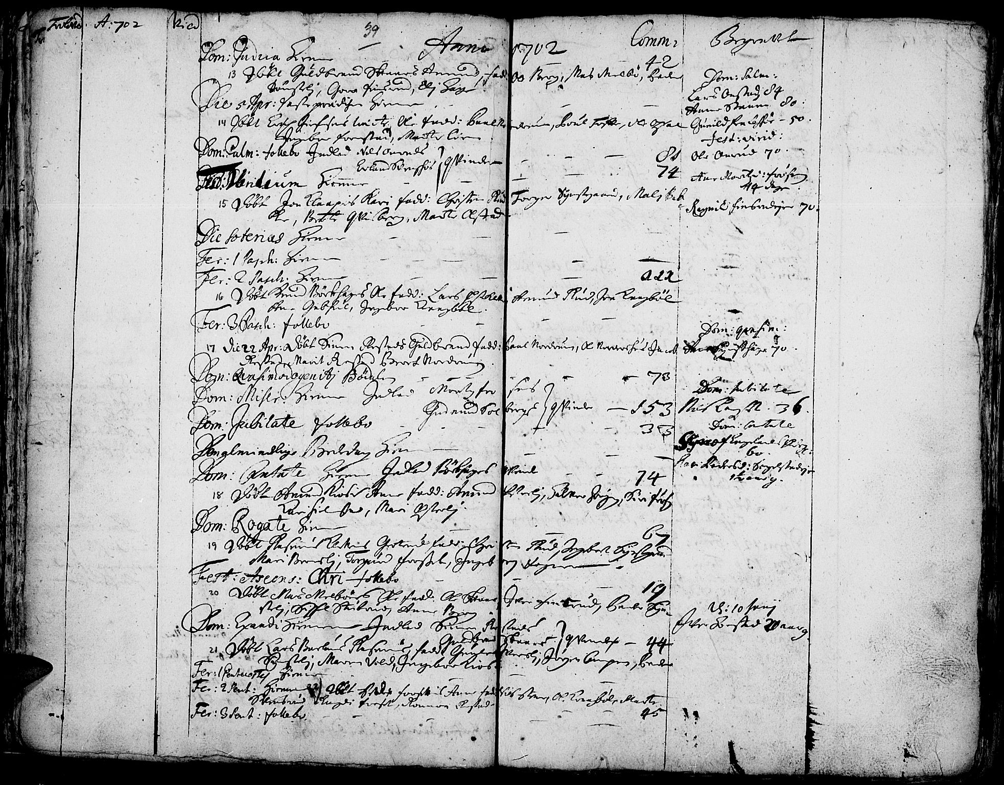 Gausdal prestekontor, AV/SAH-PREST-090/H/Ha/Haa/L0001: Parish register (official) no. 1, 1693-1728, p. 39