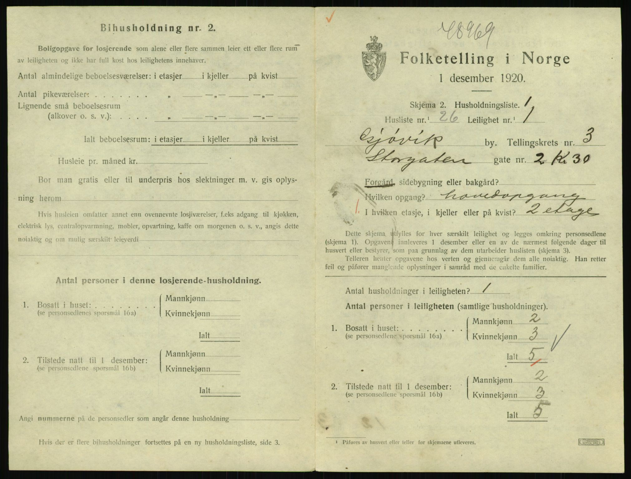 SAH, 1920 census for Gjøvik, 1920, p. 1528