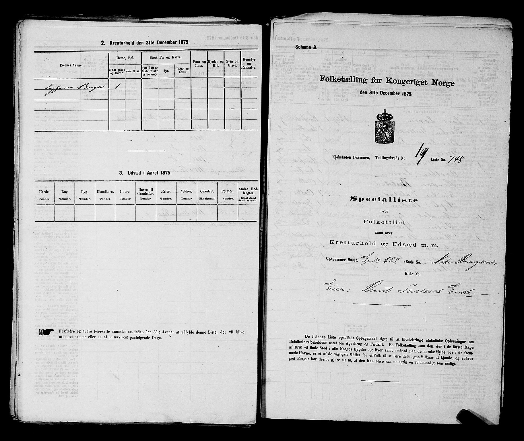 SAKO, 1875 census for 0602 Drammen, 1875, p. 2070