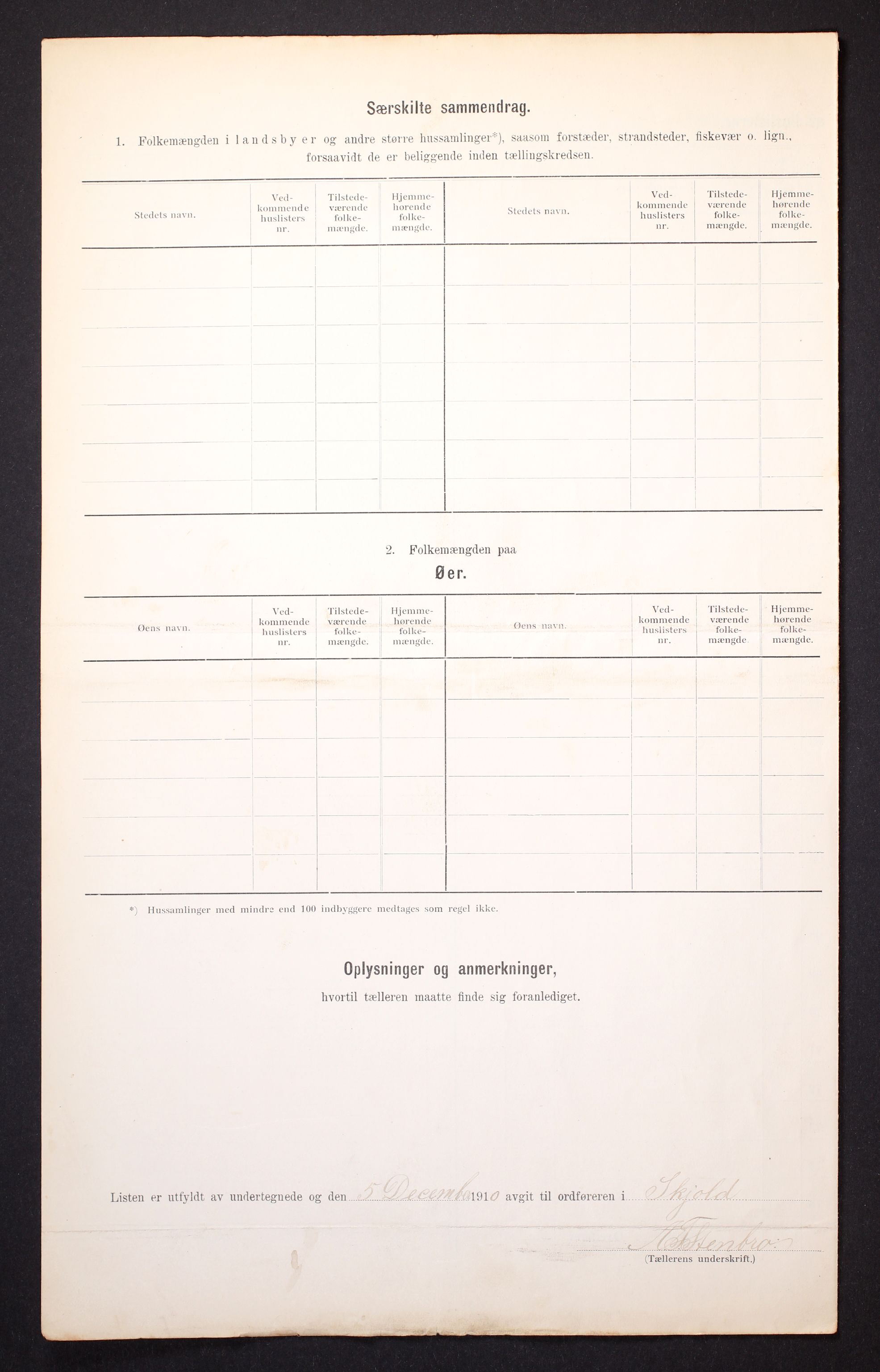 RA, 1910 census for Skjold, 1910, p. 9