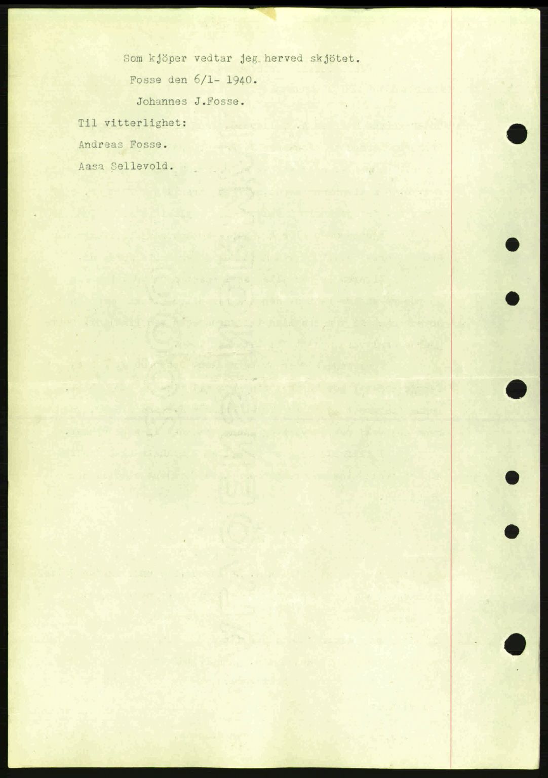 Nordhordland sorenskrivar, SAB/A-2901/1/G/Gb/Gbf/L0010: Mortgage book no. A10, 1939-1940, Diary no: : 141/1940