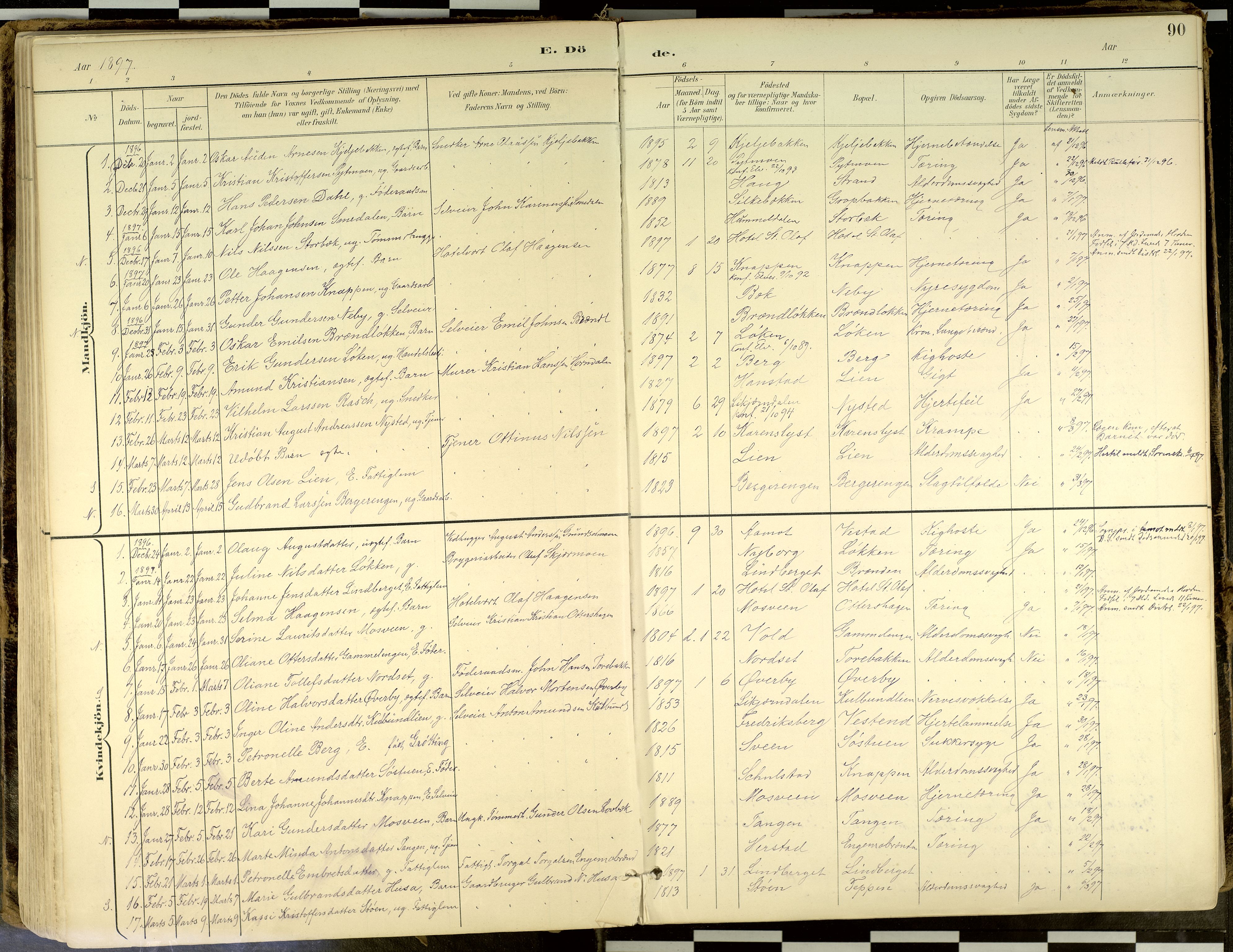 Elverum prestekontor, SAH/PREST-044/H/Ha/Haa/L0018: Parish register (official) no. 18, 1894-1914, p. 90
