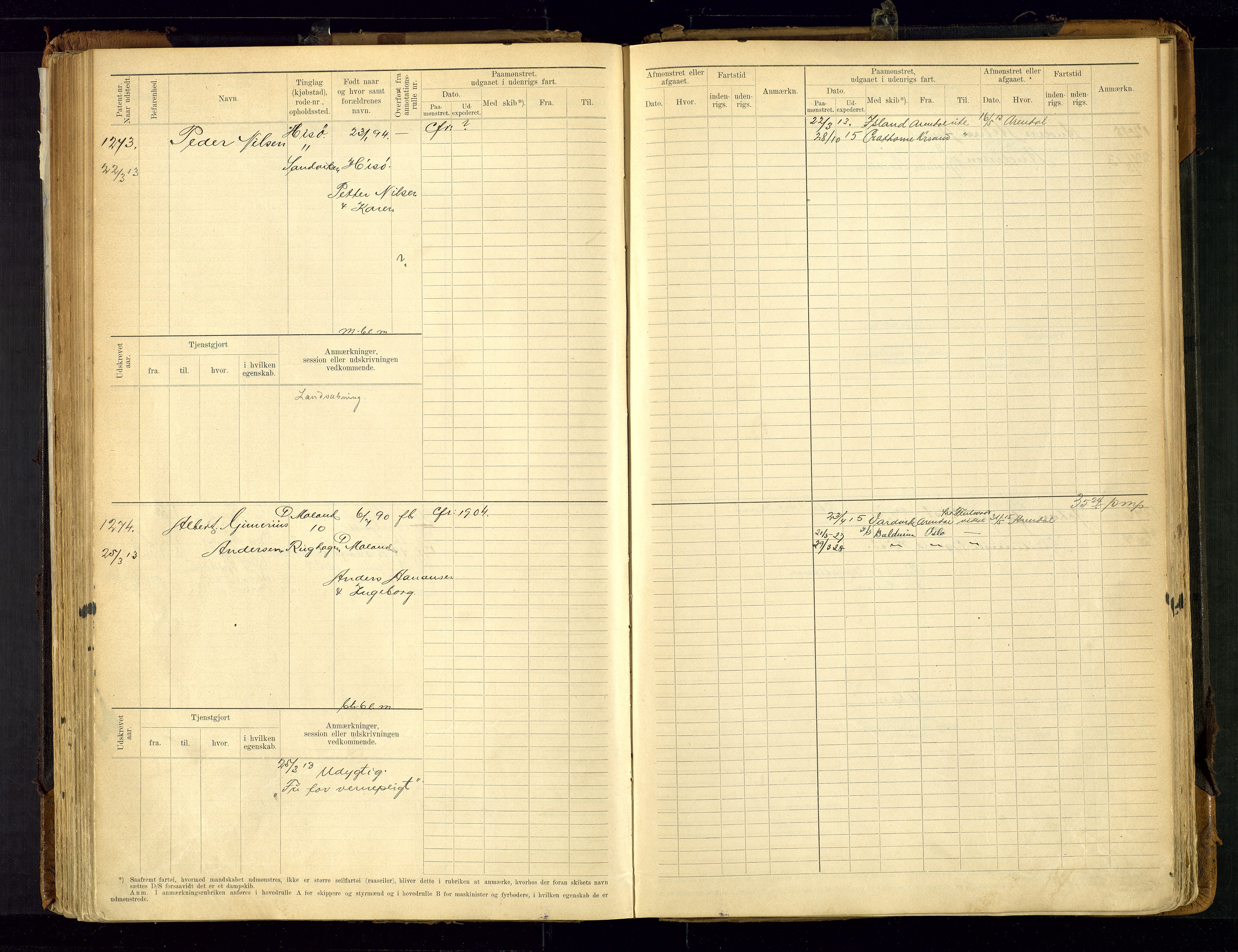 Arendal mønstringskrets, AV/SAK-2031-0012/F/Fb/L0021: Hovedrulle A nr 969-1465, S-19, 1910-1914, p. 157