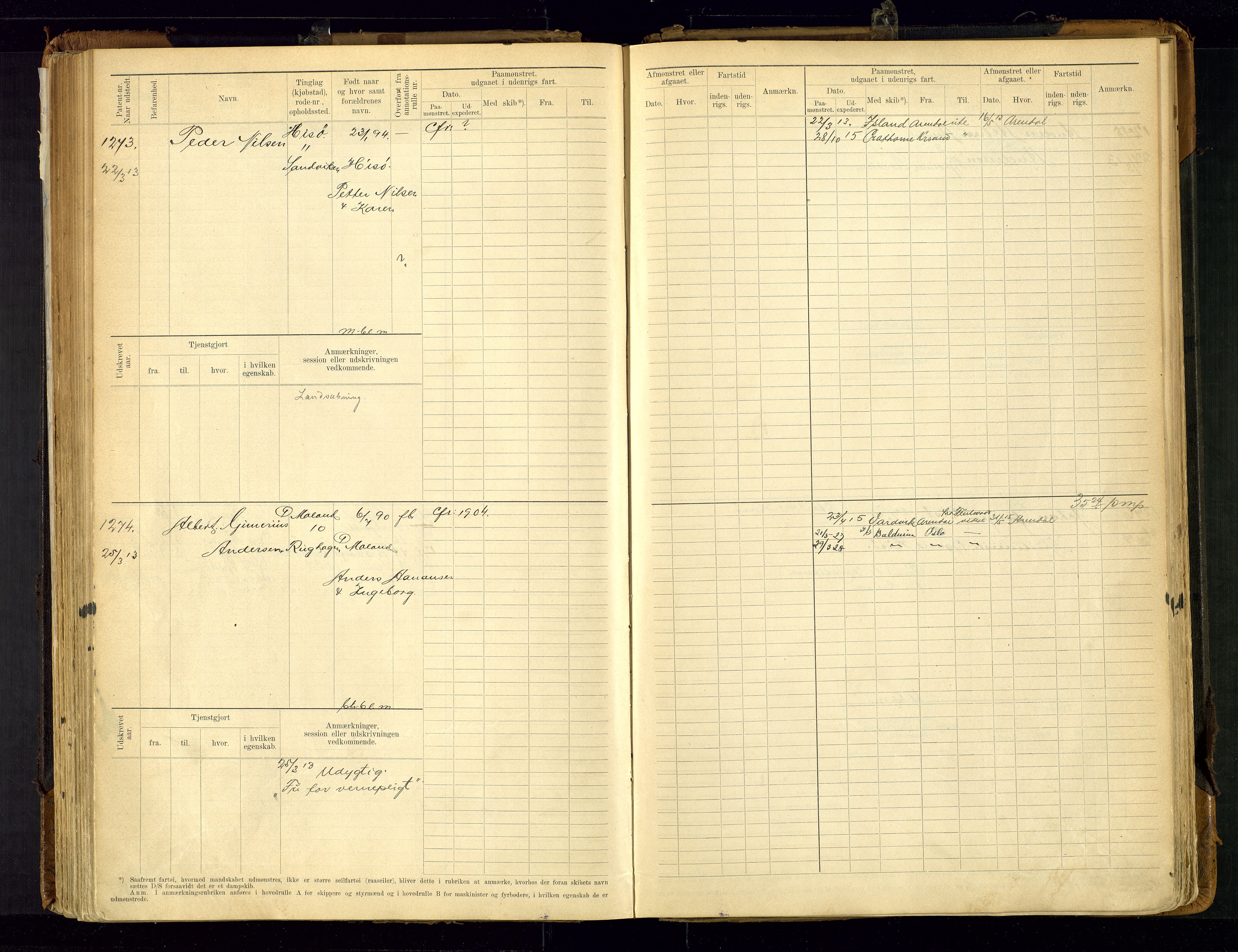 Arendal mønstringskrets, SAK/2031-0012/F/Fb/L0021: Hovedrulle A nr 969-1465, S-19, 1910-1914, p. 157