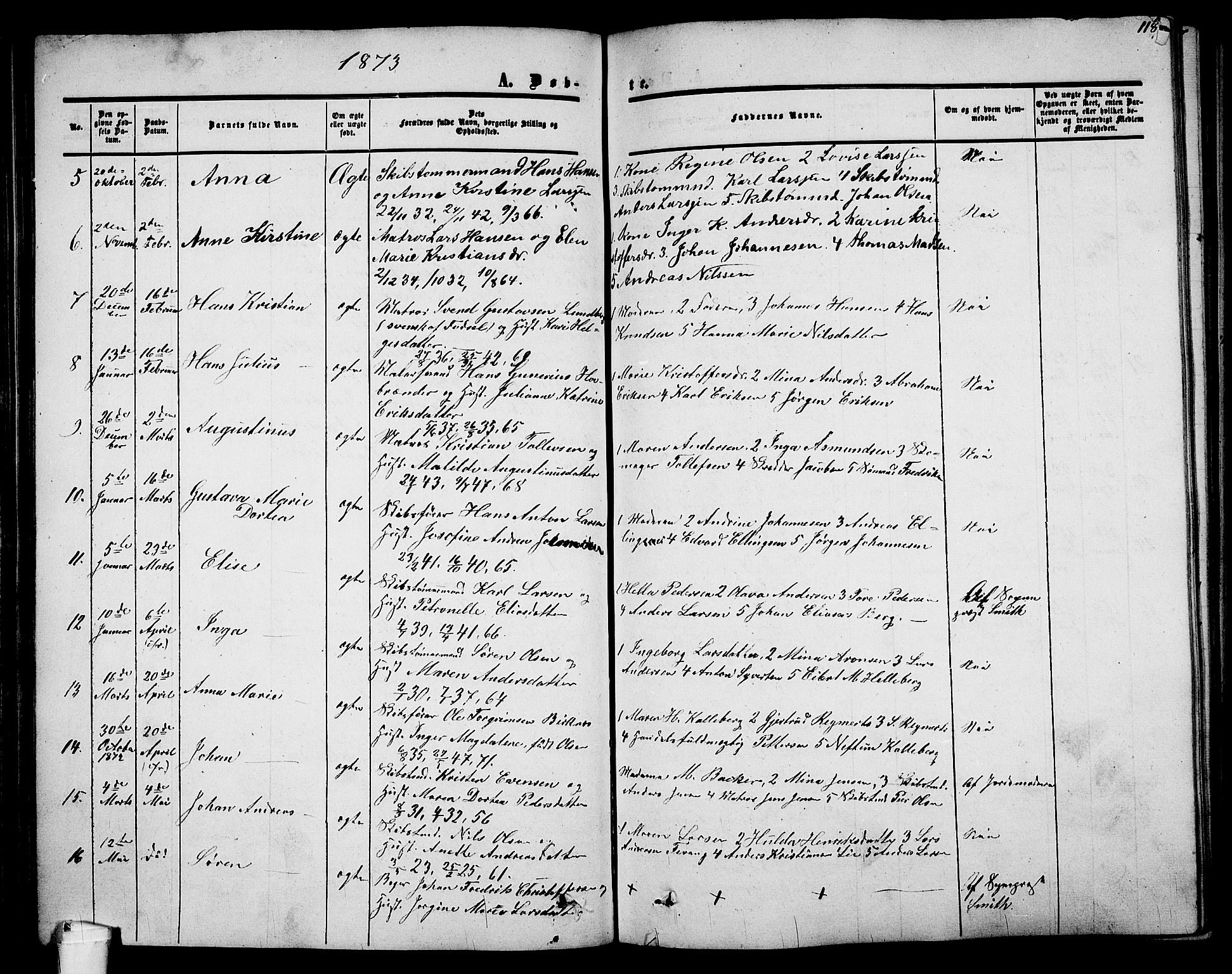 Holmestrand kirkebøker, AV/SAKO-A-346/G/Ga/L0003: Parish register (copy) no. 3, 1849-1874, p. 118