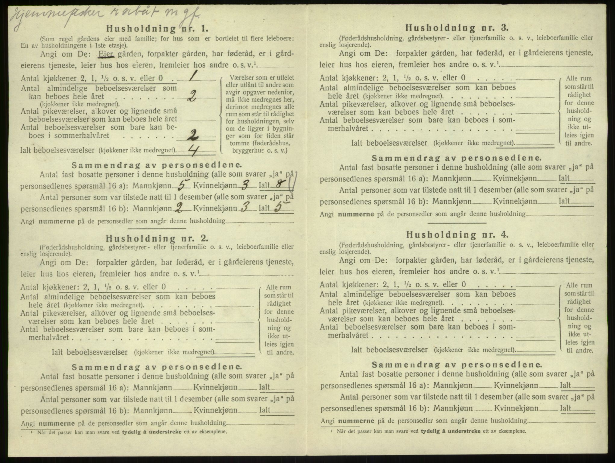 SAB, 1920 census for Austrheim, 1920, p. 654