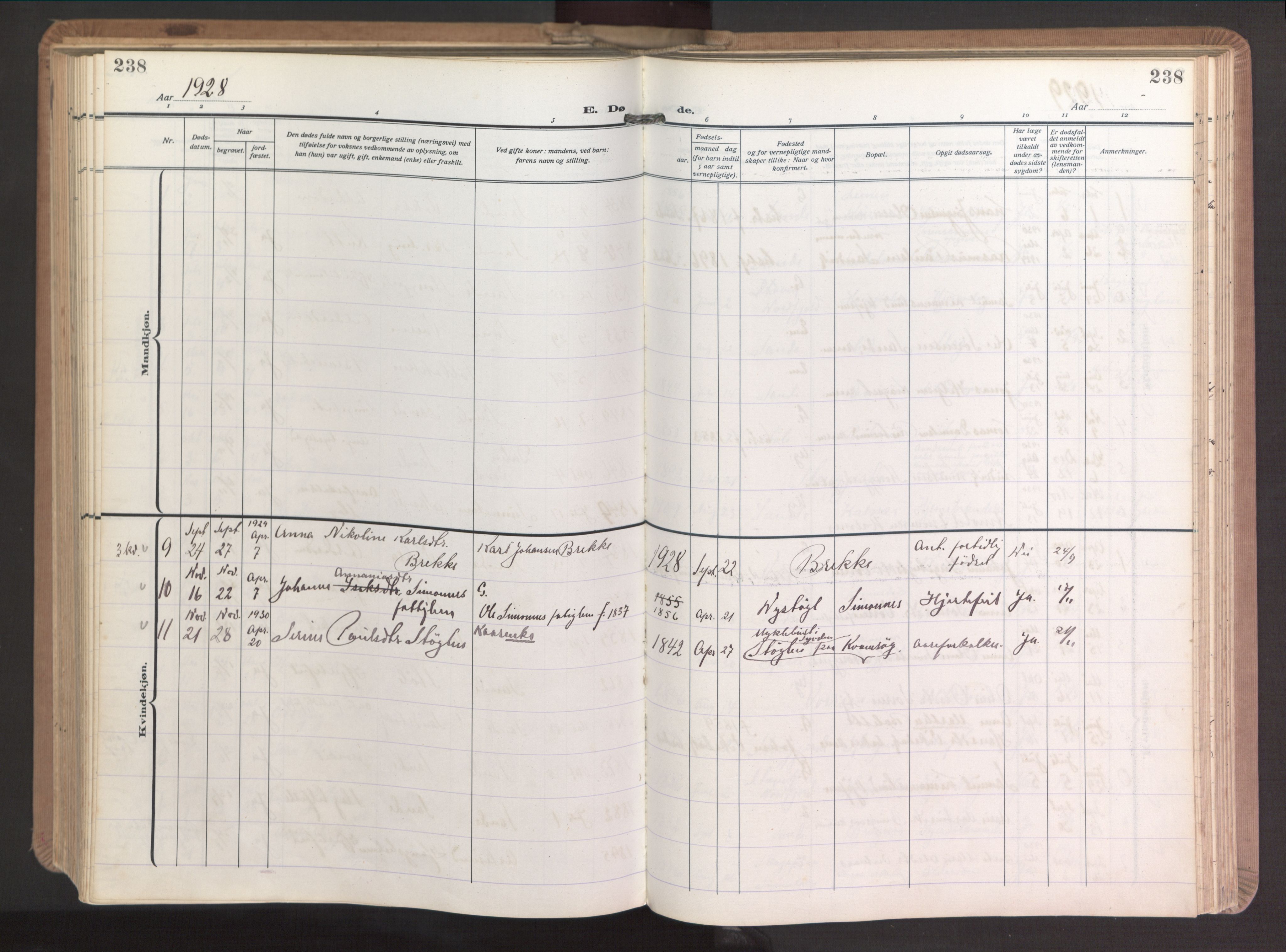 Ministerialprotokoller, klokkerbøker og fødselsregistre - Møre og Romsdal, AV/SAT-A-1454/503/L0044: Parish register (official) no. 503A12, 1918-1931, p. 238