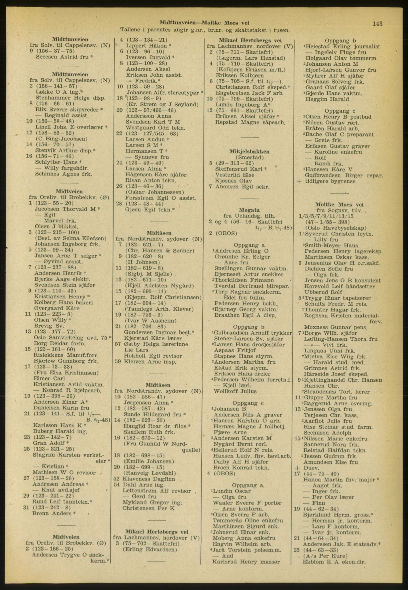 Kristiania/Oslo adressebok, PUBL/-, 1952, p. 143
