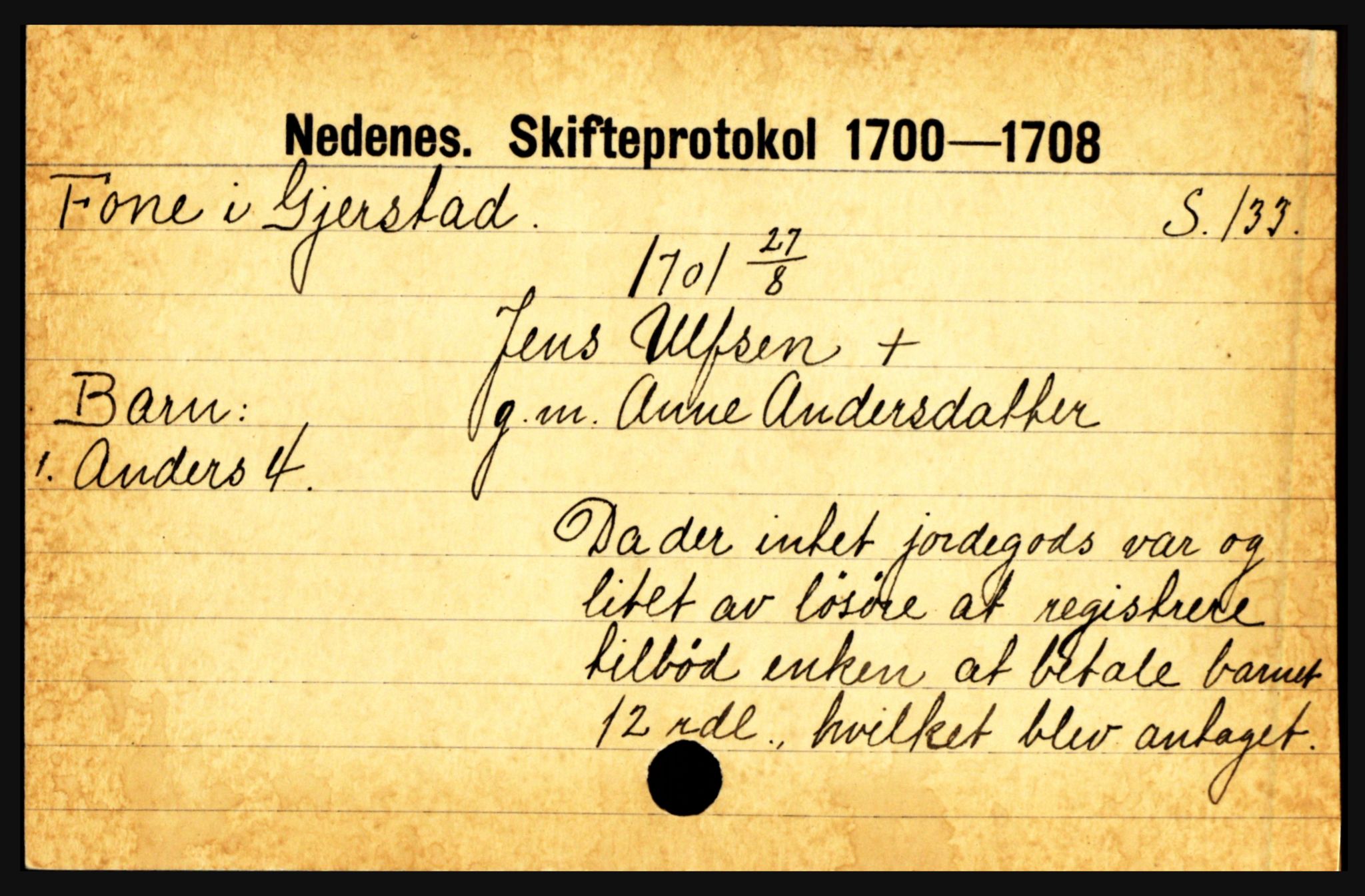 Nedenes sorenskriveri før 1824, AV/SAK-1221-0007/H, p. 7447