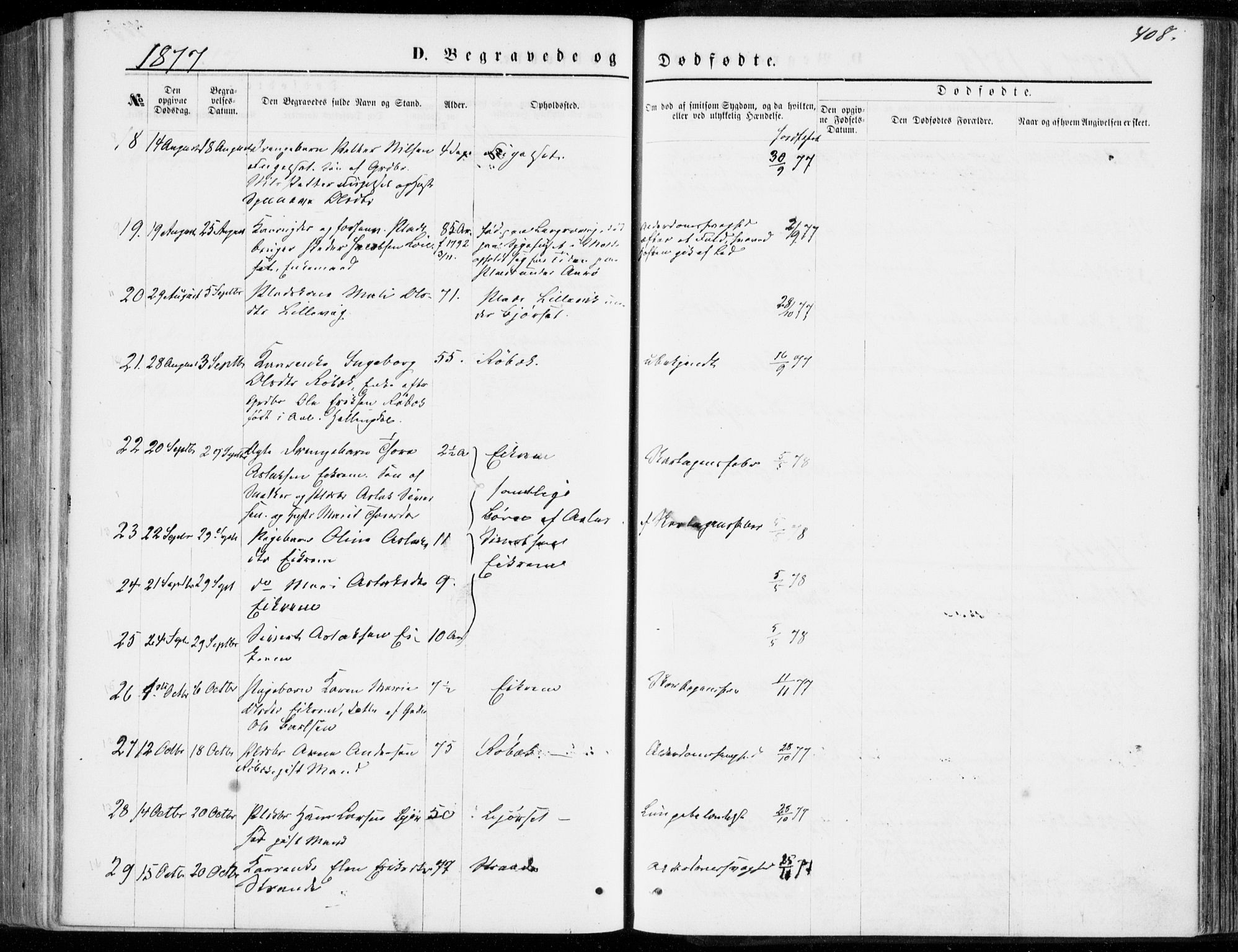 Ministerialprotokoller, klokkerbøker og fødselsregistre - Møre og Romsdal, SAT/A-1454/555/L0655: Parish register (official) no. 555A05, 1869-1886, p. 408