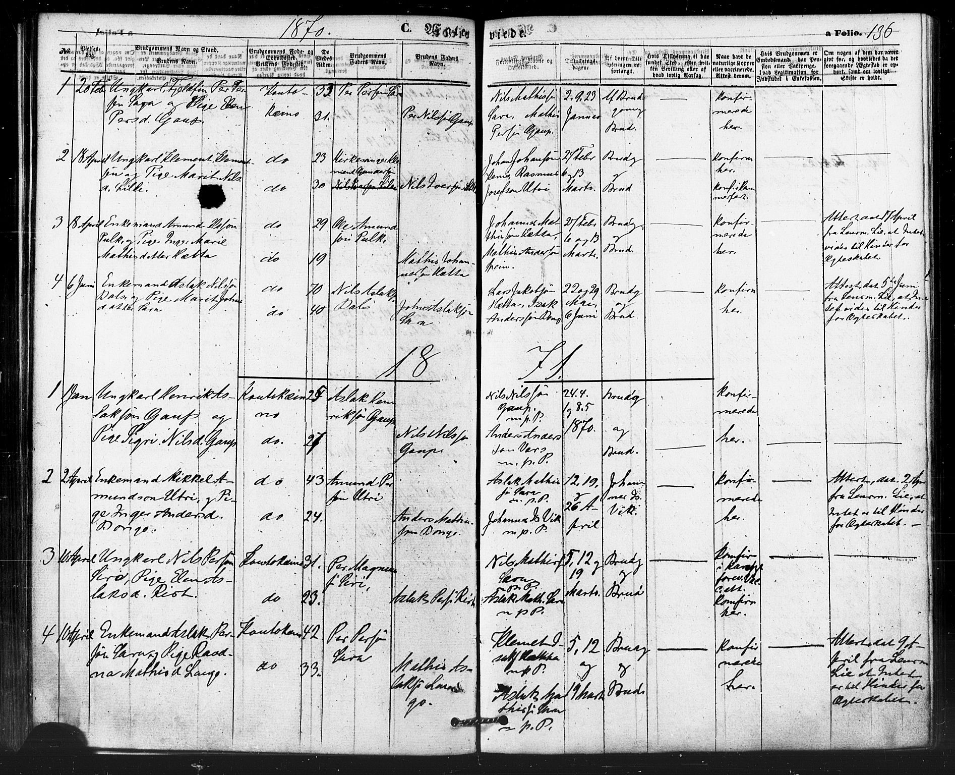 Kautokeino sokneprestembete, SATØ/S-1340/H/Ha/L0003.kirke: Parish register (official) no. 3, 1862-1879, p. 136