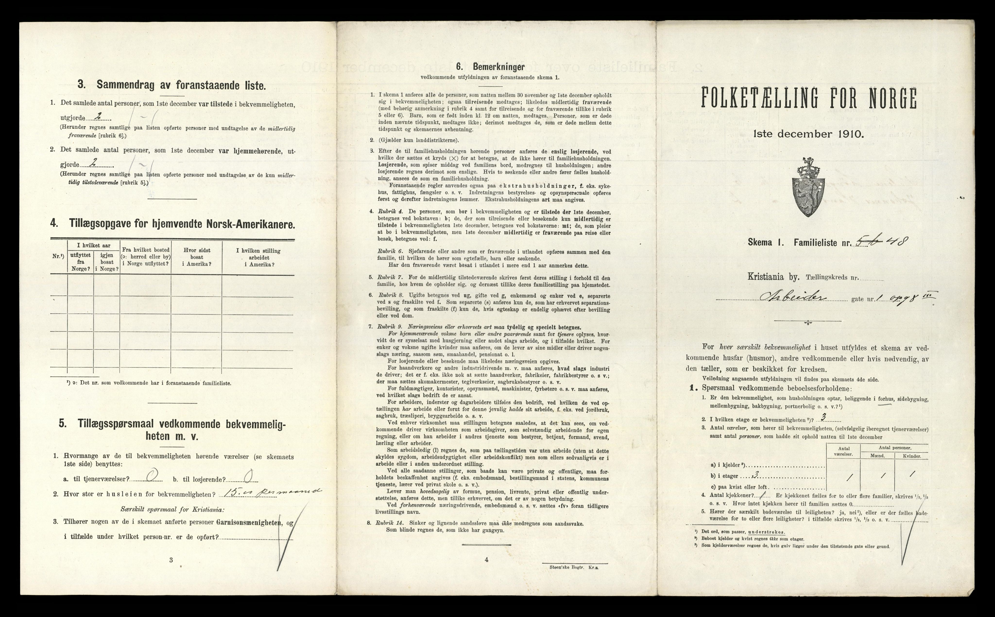 RA, 1910 census for Kristiania, 1910, p. 2725