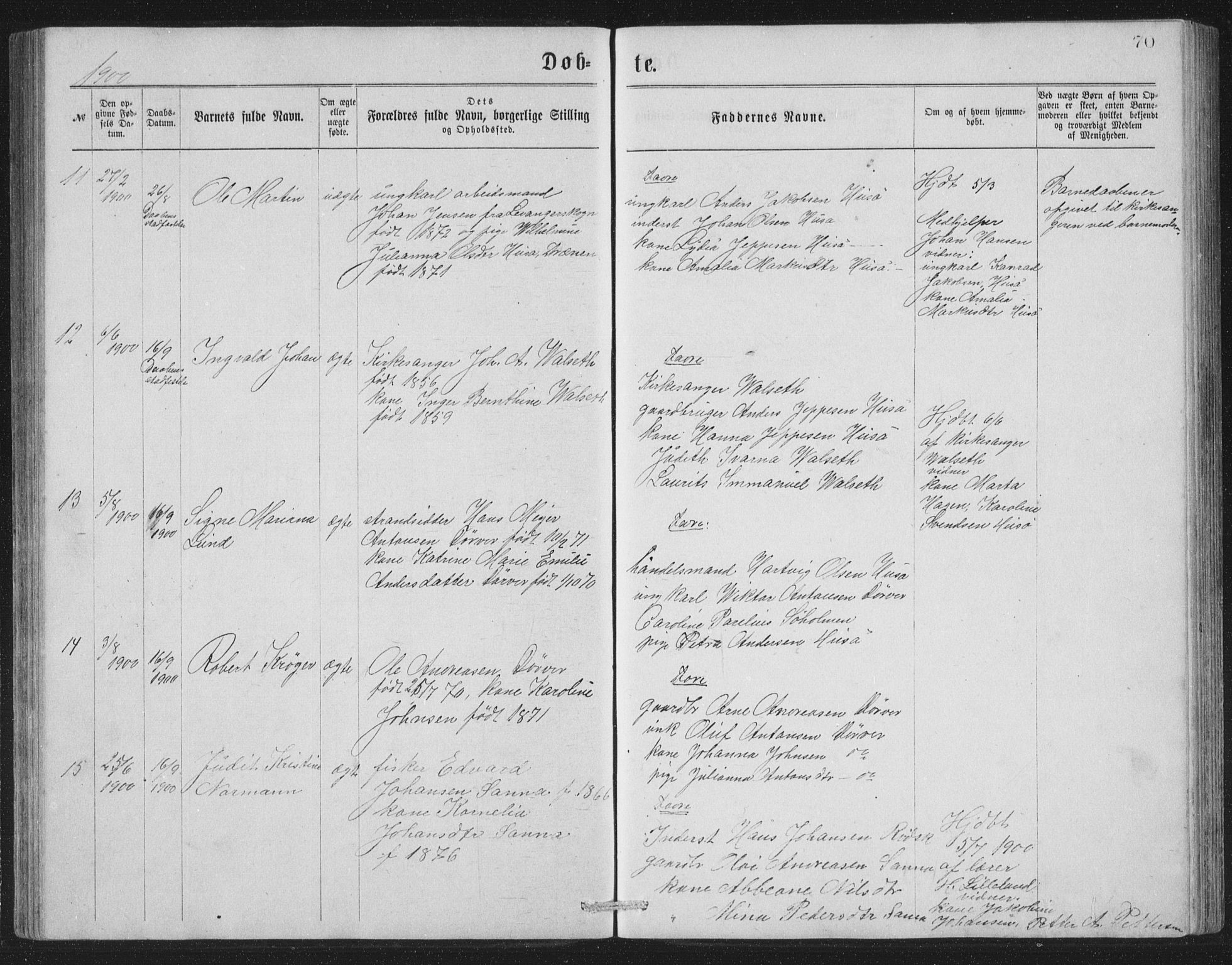 Ministerialprotokoller, klokkerbøker og fødselsregistre - Nordland, AV/SAT-A-1459/840/L0582: Parish register (copy) no. 840C02, 1874-1900, p. 70