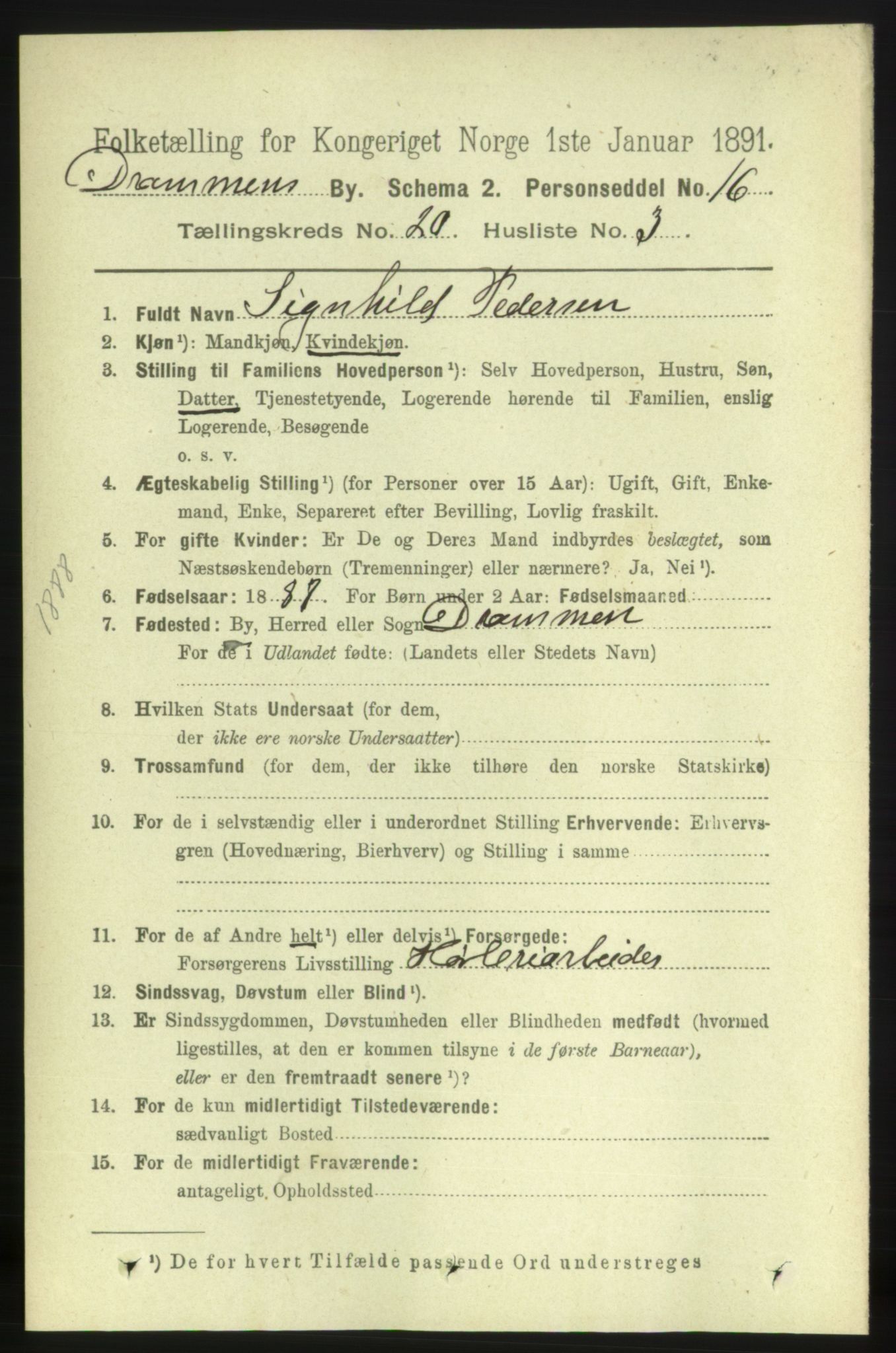 RA, 1891 census for 0602 Drammen, 1891, p. 12542