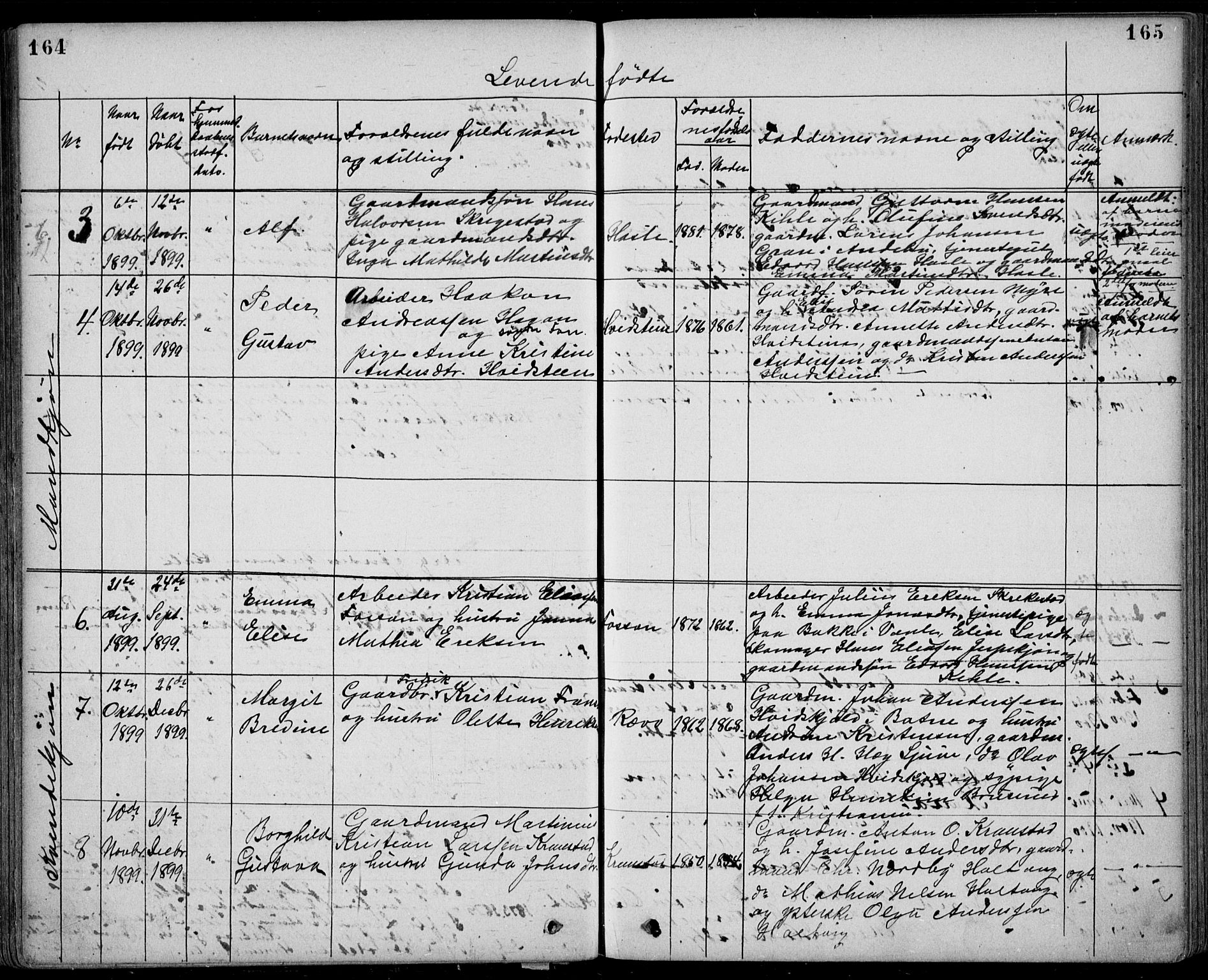 Ramnes kirkebøker, AV/SAKO-A-314/G/Gb/L0001: Parish register (copy) no. II 1, 1869-1904, p. 164-165