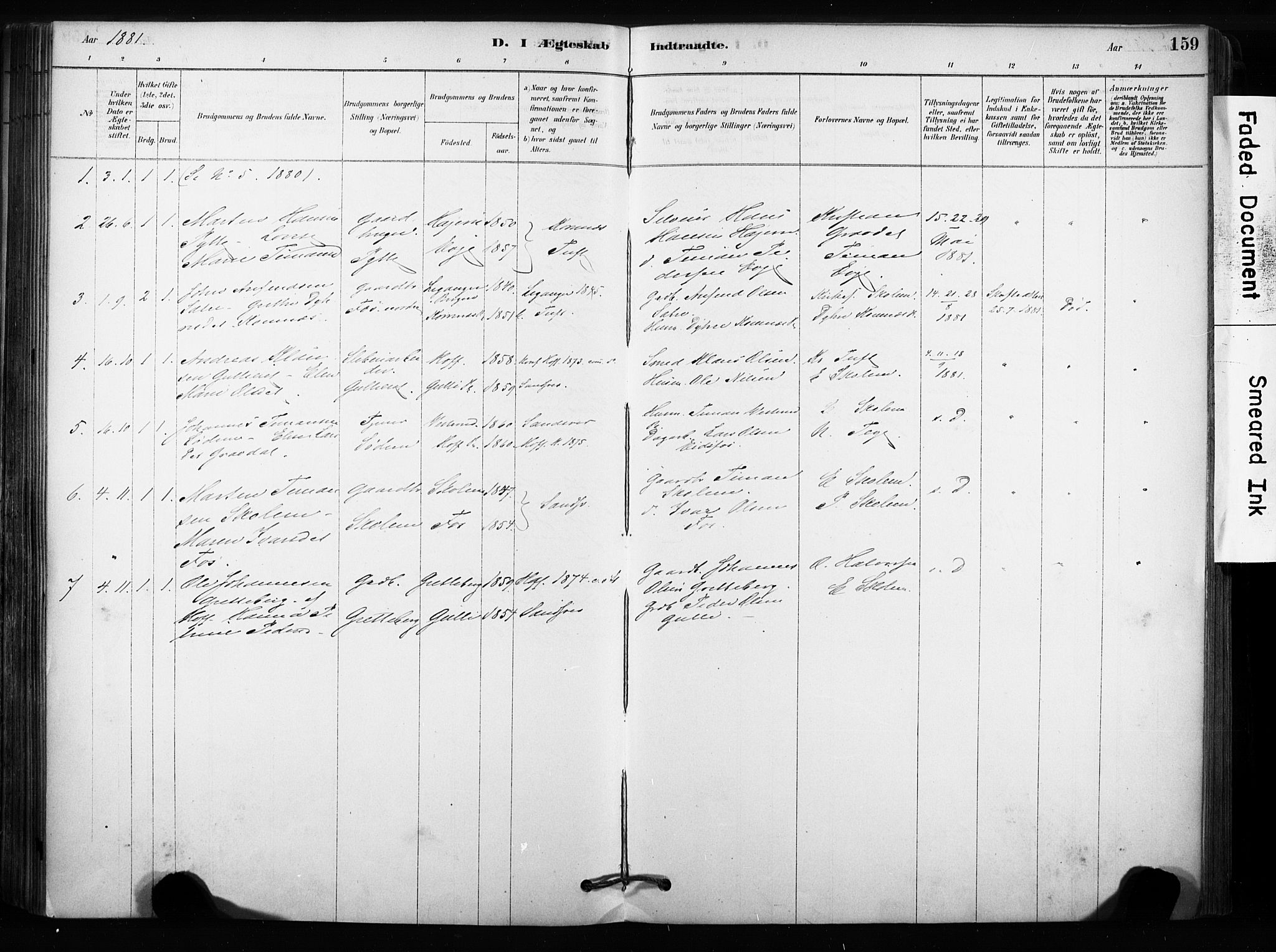 Sandsvær kirkebøker, SAKO/A-244/F/Fc/L0001: Parish register (official) no. III 1, 1878-1923, p. 159