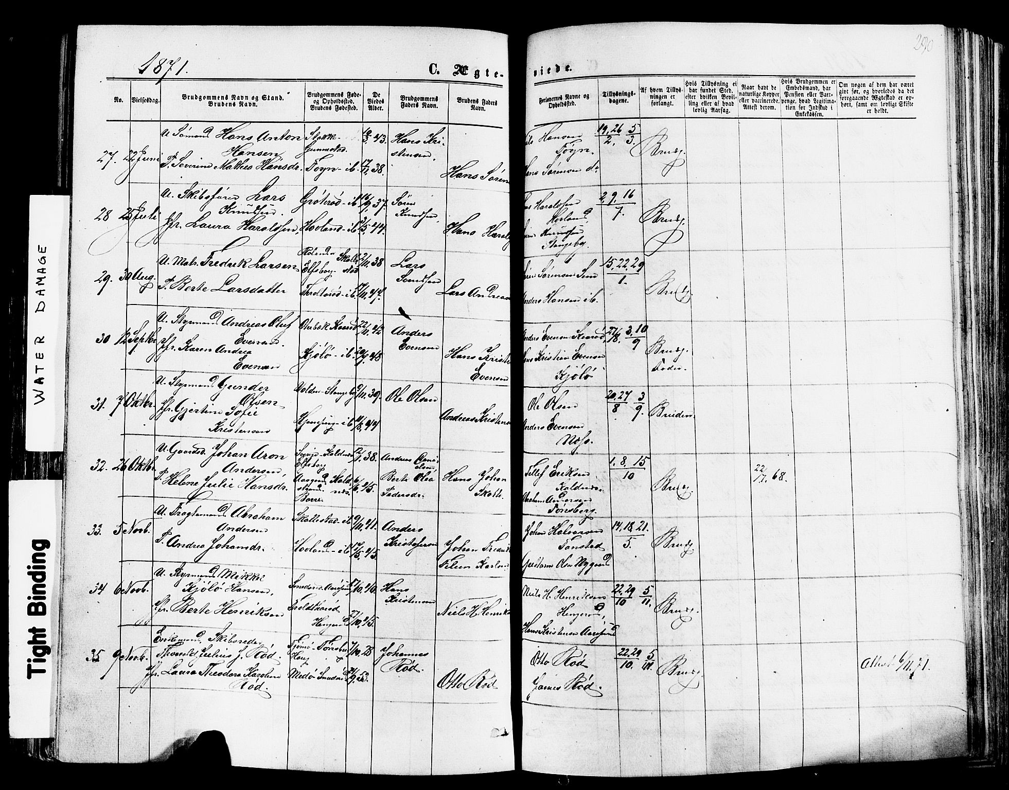 Nøtterøy kirkebøker, AV/SAKO-A-354/F/Fa/L0007: Parish register (official) no. I 7, 1865-1877, p. 290