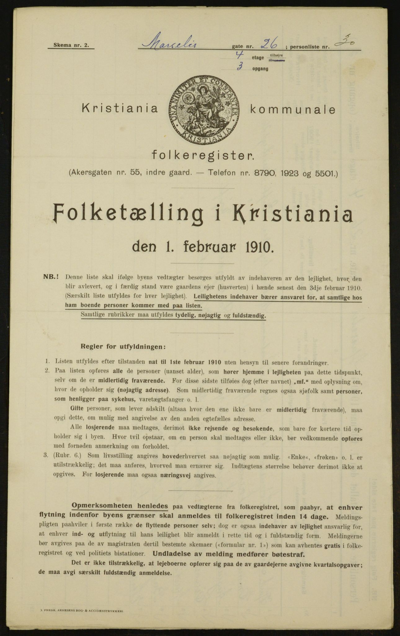 OBA, Municipal Census 1910 for Kristiania, 1910, p. 62324