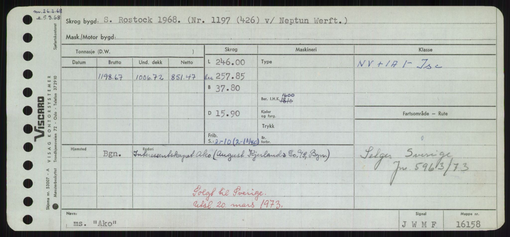 Sjøfartsdirektoratet med forløpere, Skipsmålingen, RA/S-1627/H/Hd/L0001: Fartøy, A-Anv, p. 197