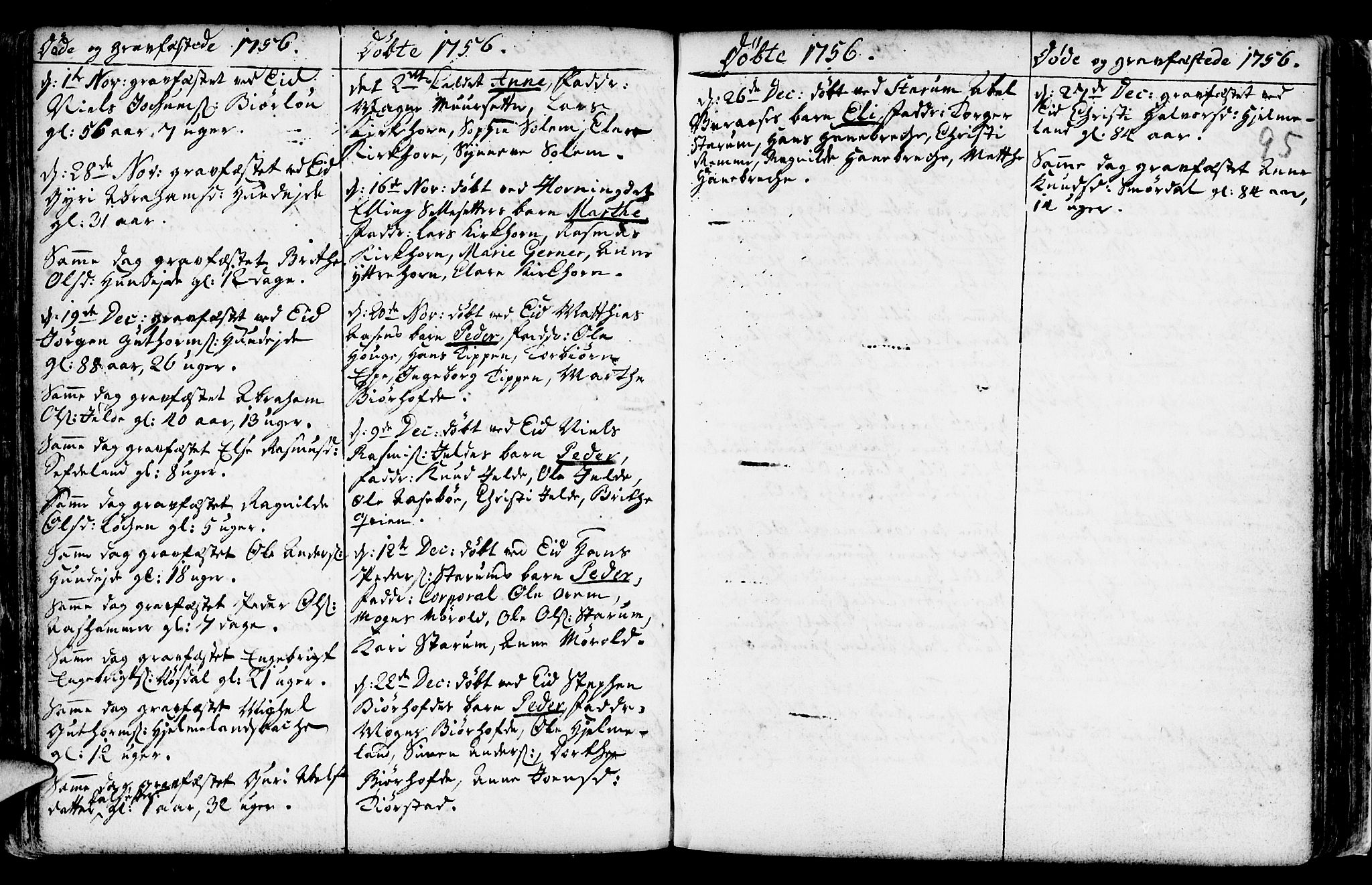 Eid sokneprestembete, SAB/A-82301/H/Haa/Haaa/L0002: Parish register (official) no. A 2, 1741-1769, p. 95